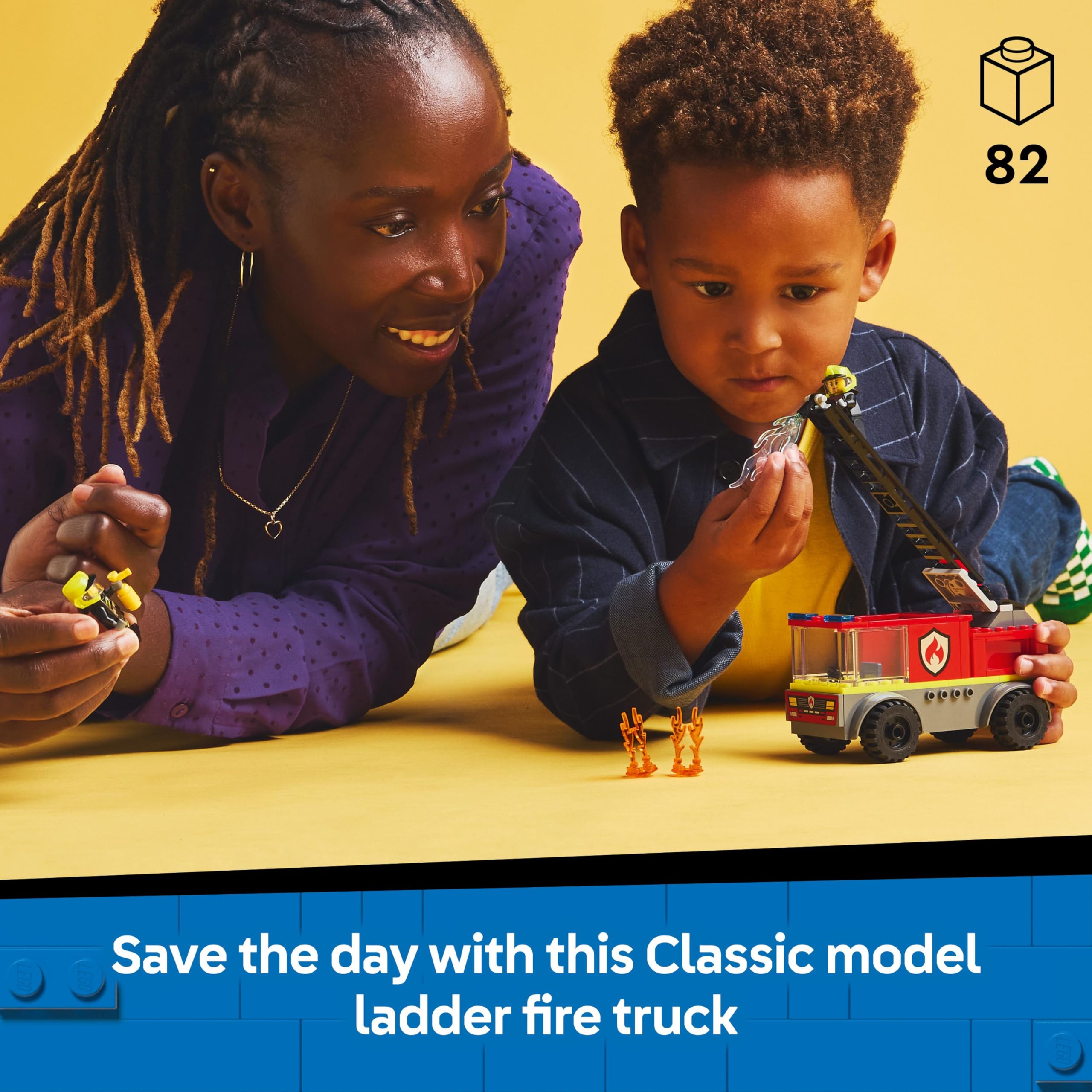 LEGO City Fire Engine with Ladder Toy - Building Set for Kids Aged 4+ 8