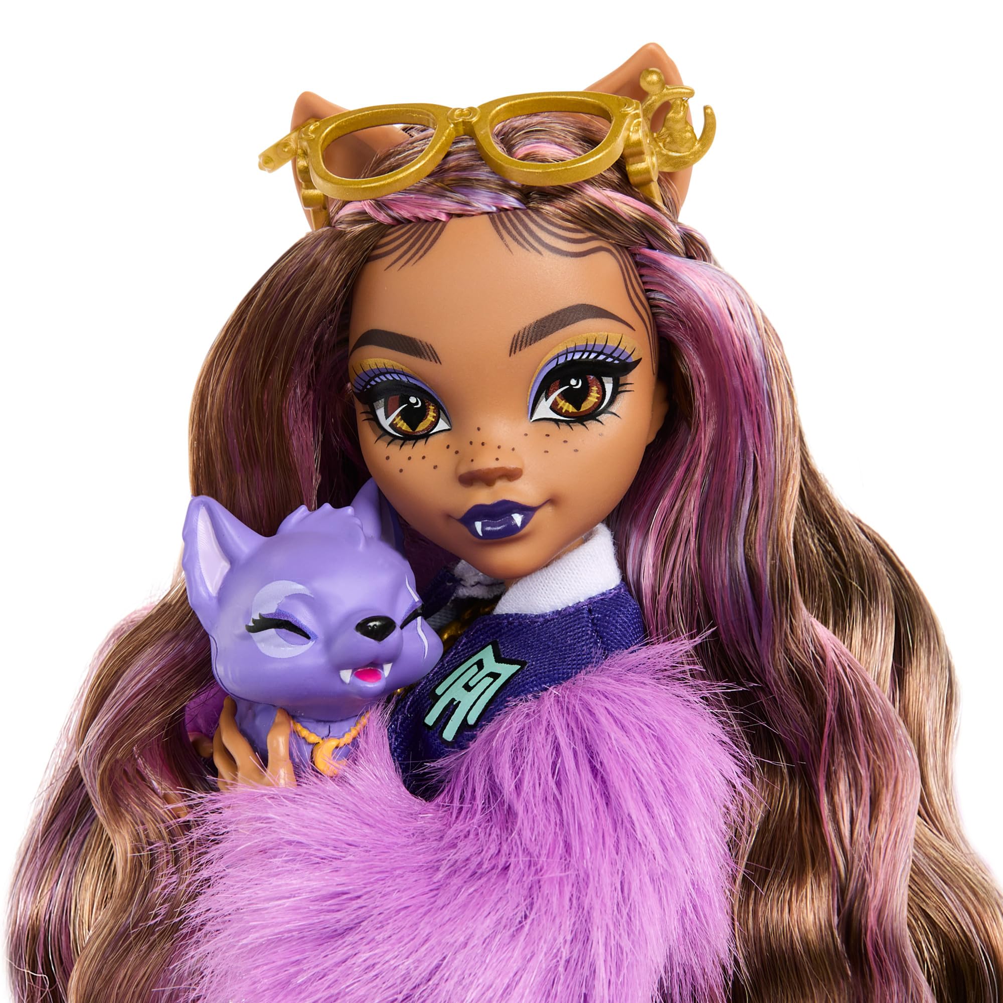 Monster High Clawdeen Wolf Doll with Pet Crescent and Accessories | 6-inch Plastic Doll | Ages 4+ 3