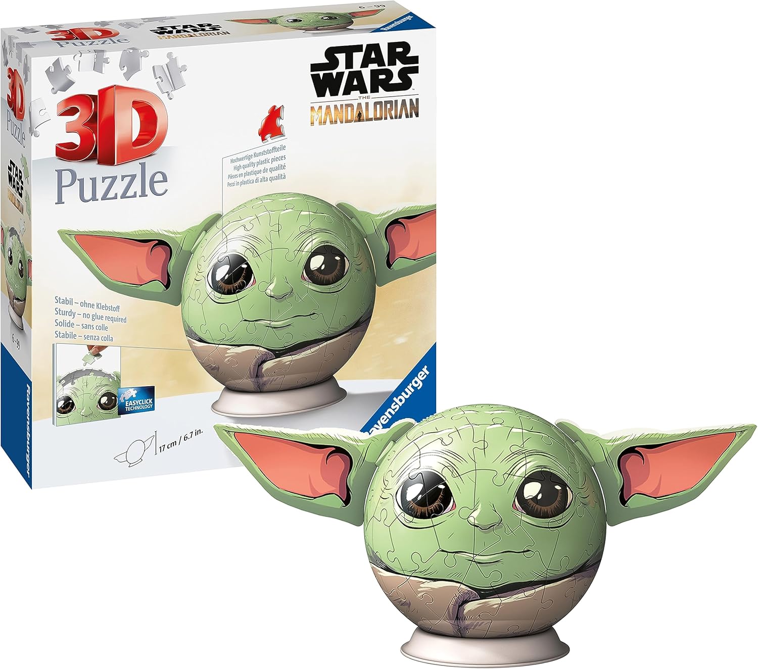 Ravensburger Star Wars Stitch Mandalorian Grogu 3D Jigsaw Puzzle Ball with Ears 1