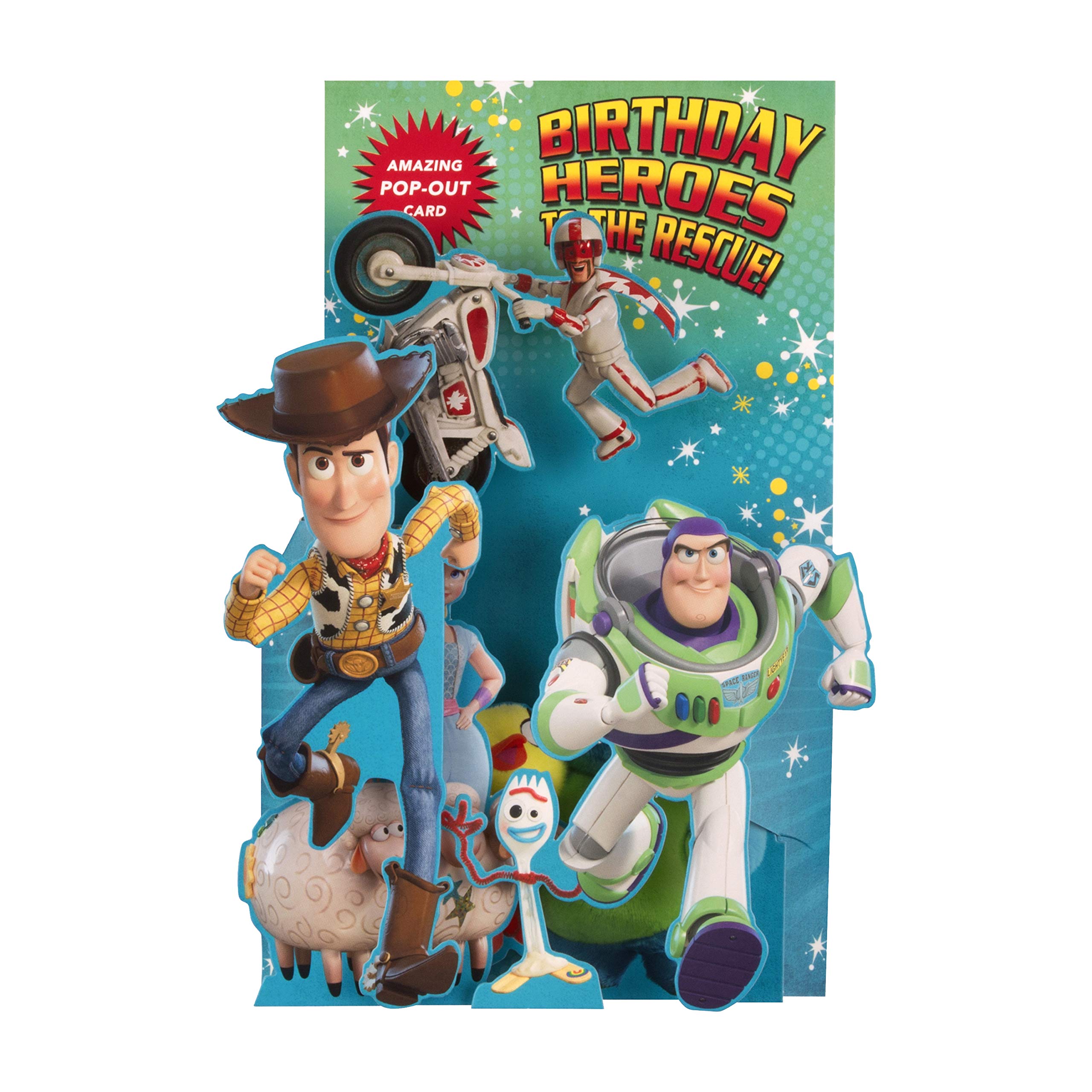 Hallmark Disney Toy Story 4 Pop Up Birthday Card for Kids | Buzz Lightyear & Woody | H22.8cm x W15.9cm 2
