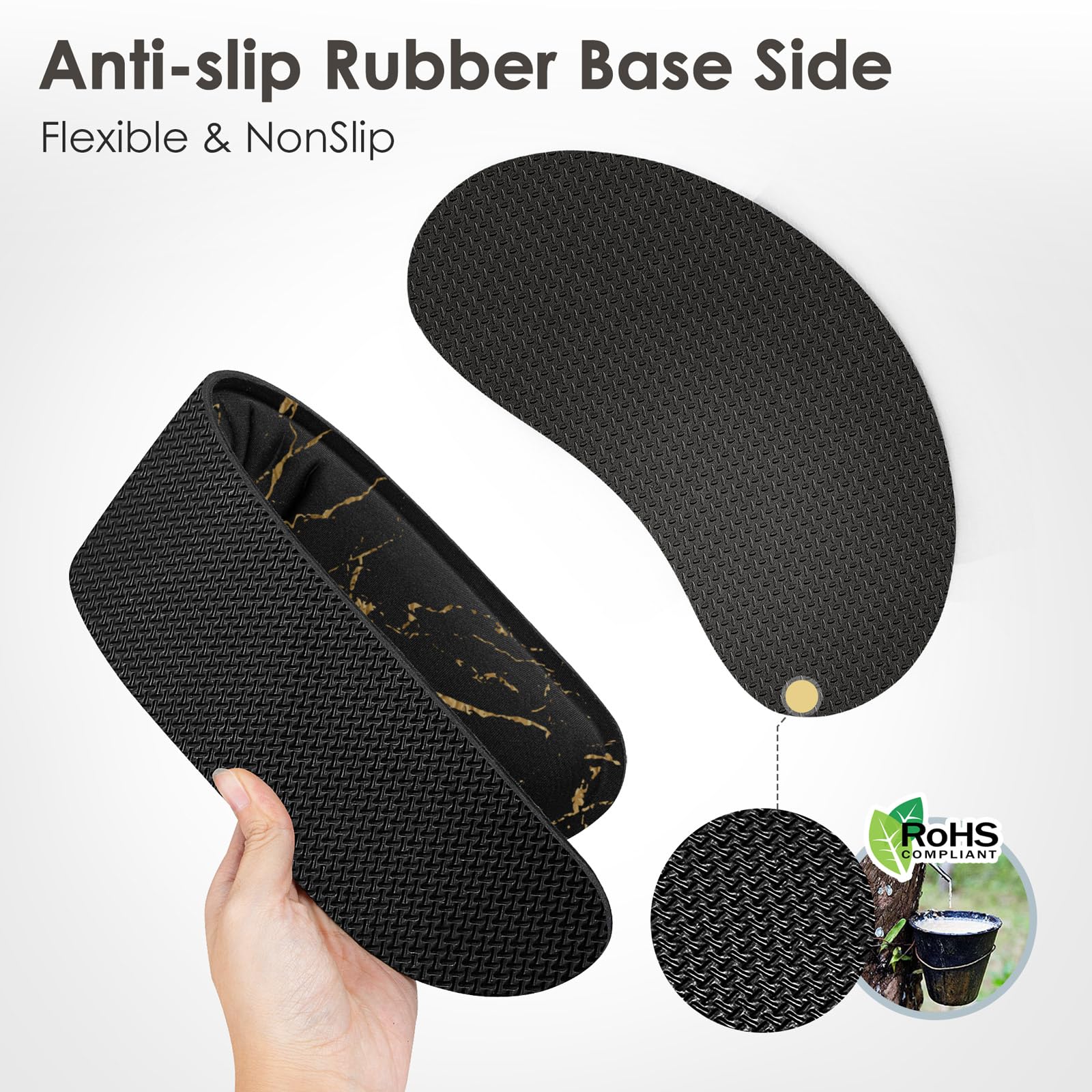 Gimars Ergonomic Keyboard Wrist Rest - Ultra Thick Memory Foam, Non-Slip Base | Marble 3