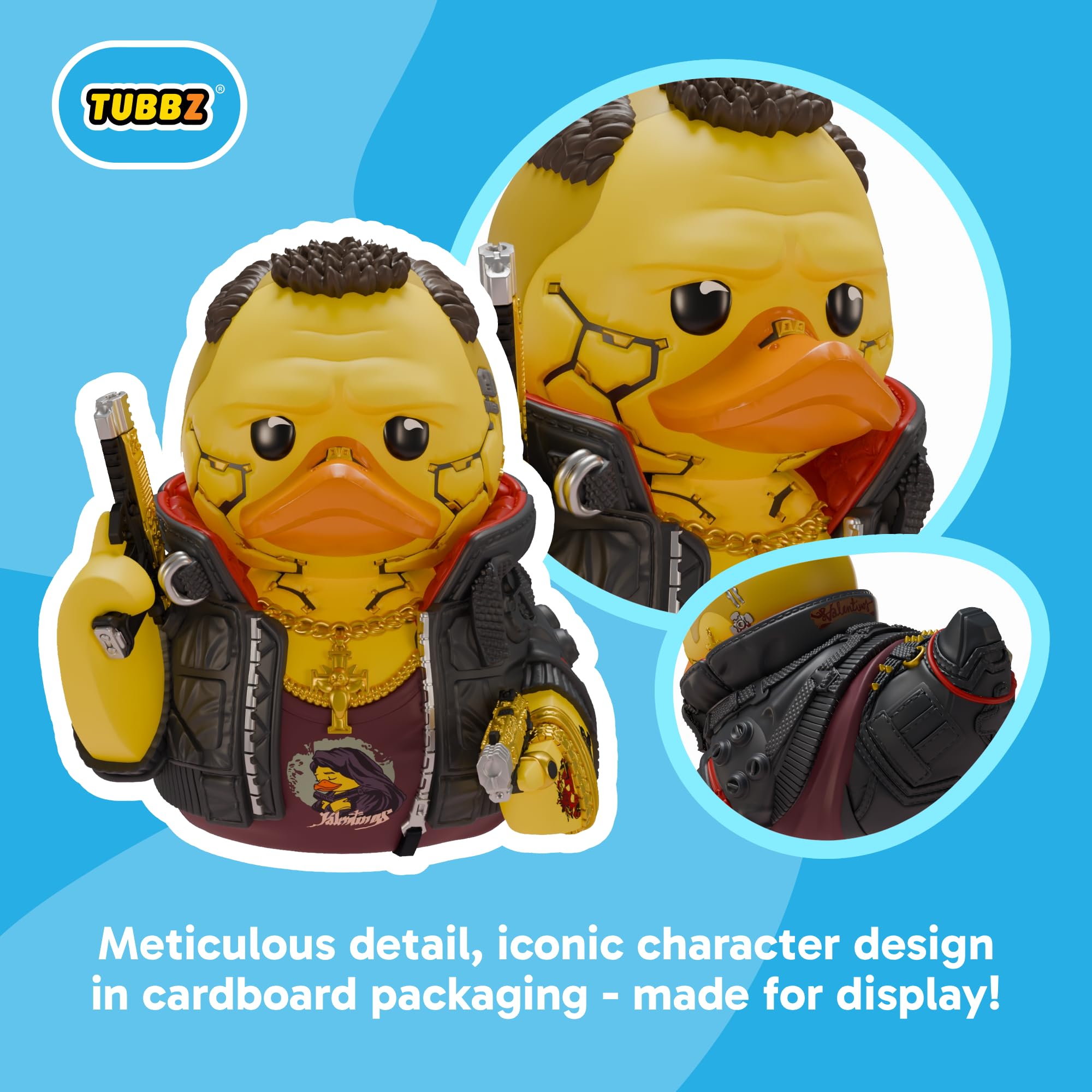 TUBBZ Cyberpunk 2077 - Jackie Welles Cosplaying Rubber Duck Collectible Figure | Approx 9cm 2