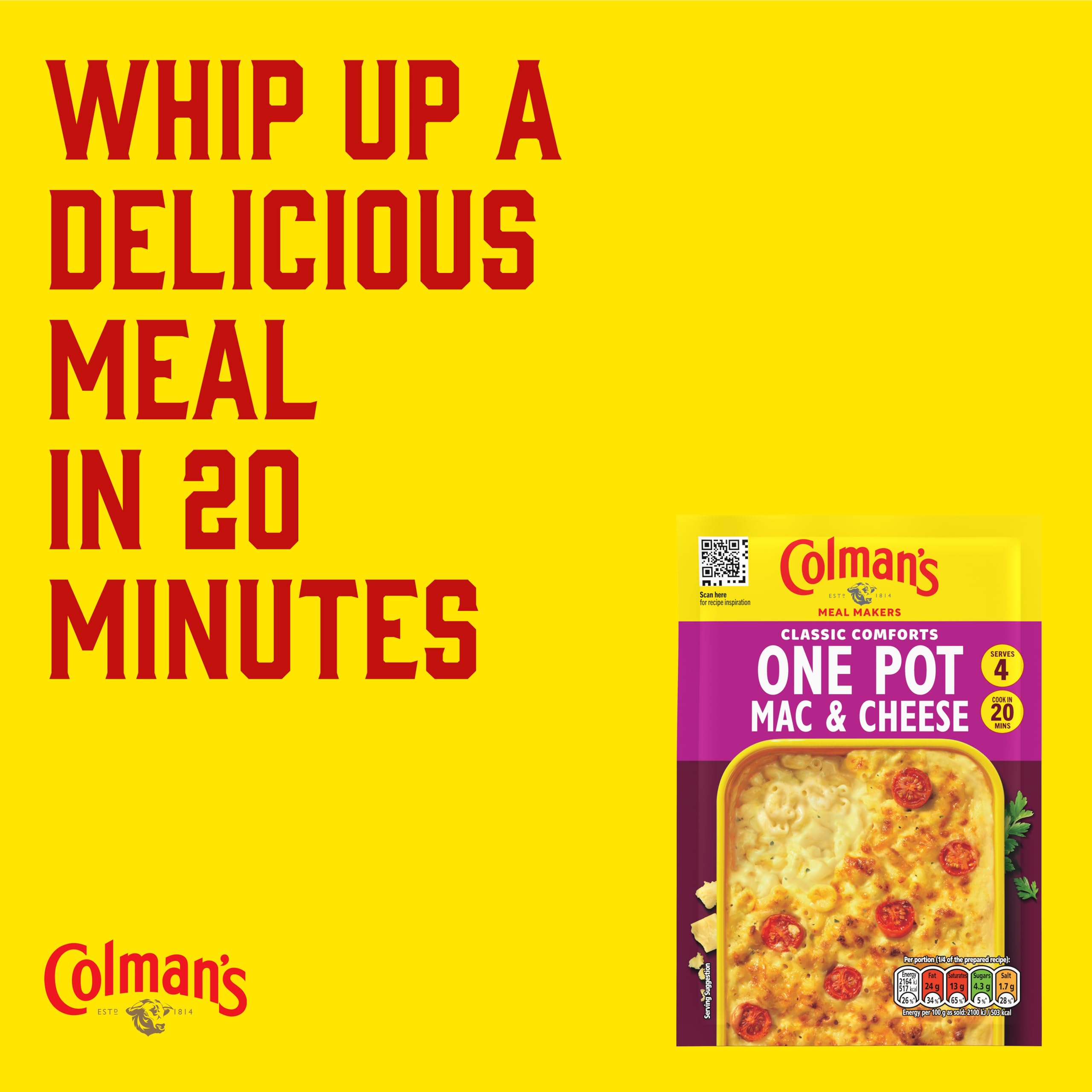 Colman's One Pot Mac and Cheese Meal Maker Mix - 4 Servings | 40g 6