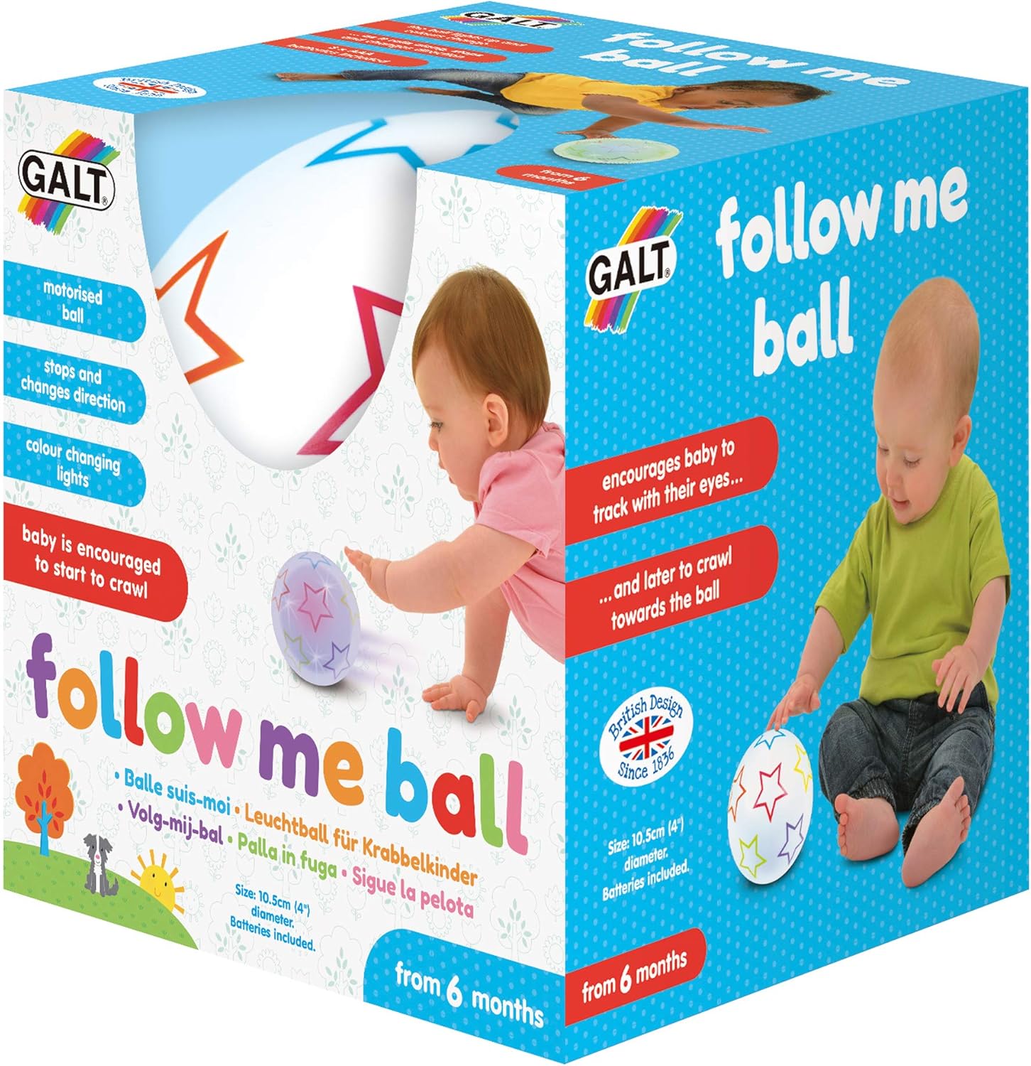 Galt Follow Me Ball - Colour Changing Motorised Baby Toy for Ages 6 Months+ 1