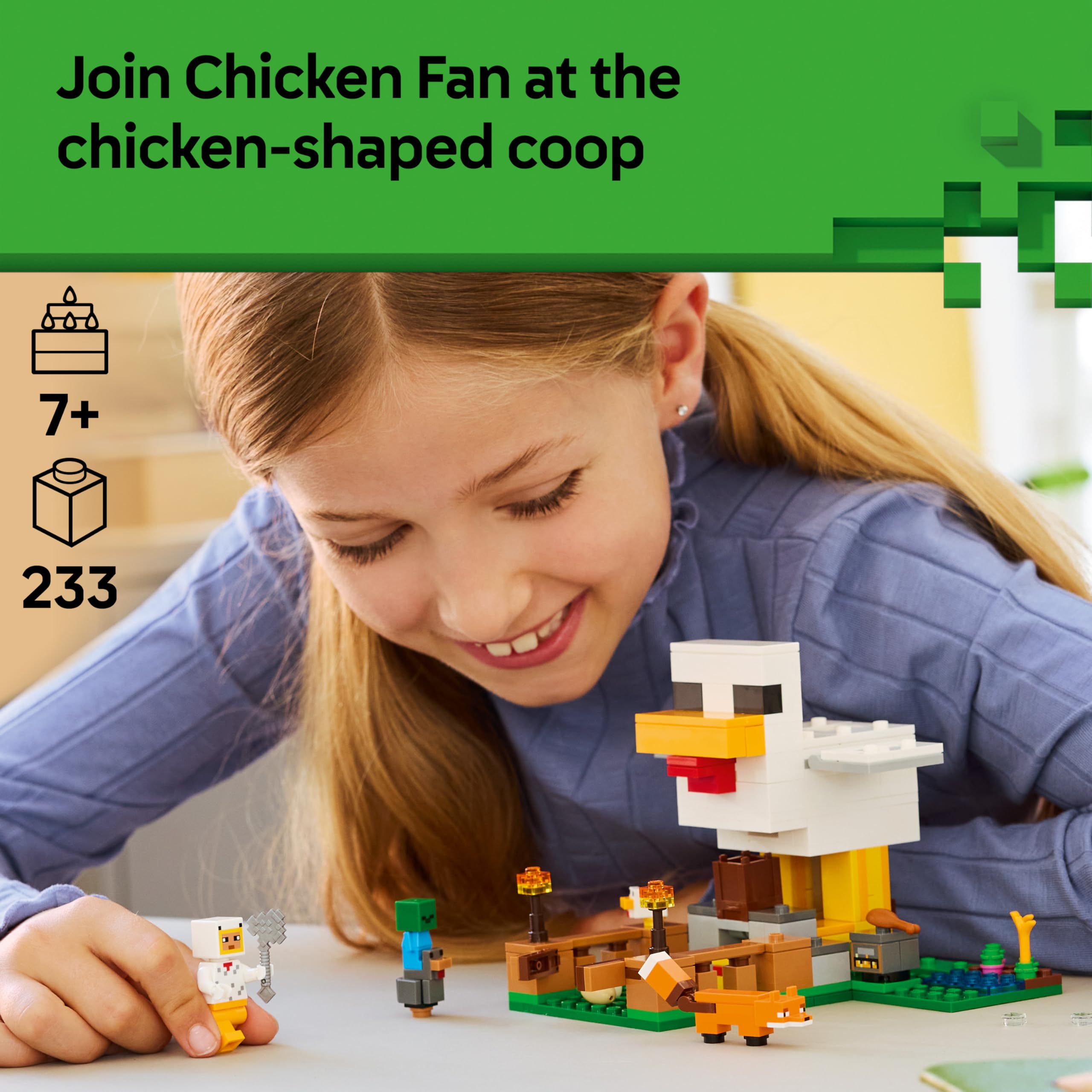LEGO Minecraft Chicken Farm Building Set 21585 | Ages 7+ | Includes Chicken Fan Minifigure 2