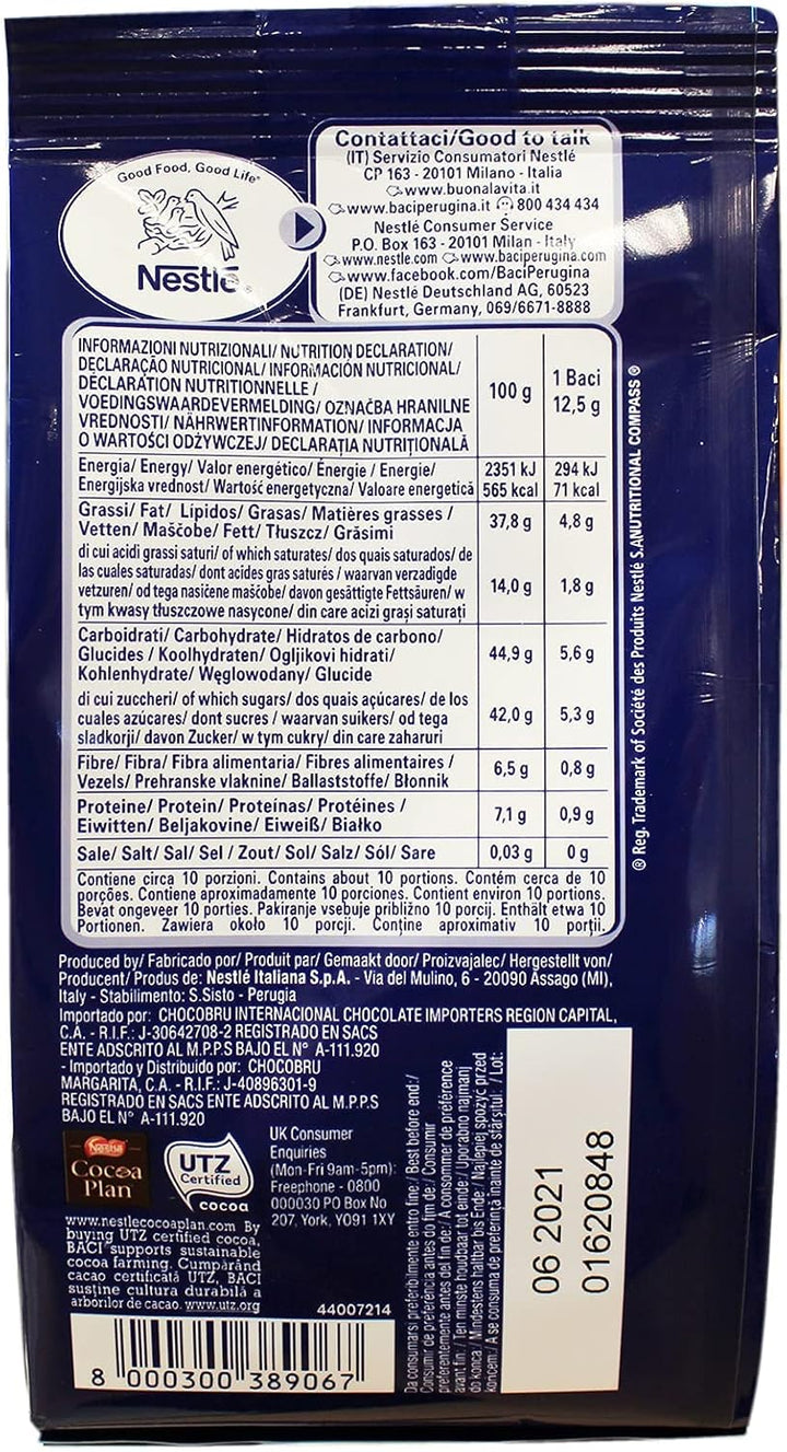 Baci - Original Dark Chocolate Praline Truffles with Hazelnut, 125g
