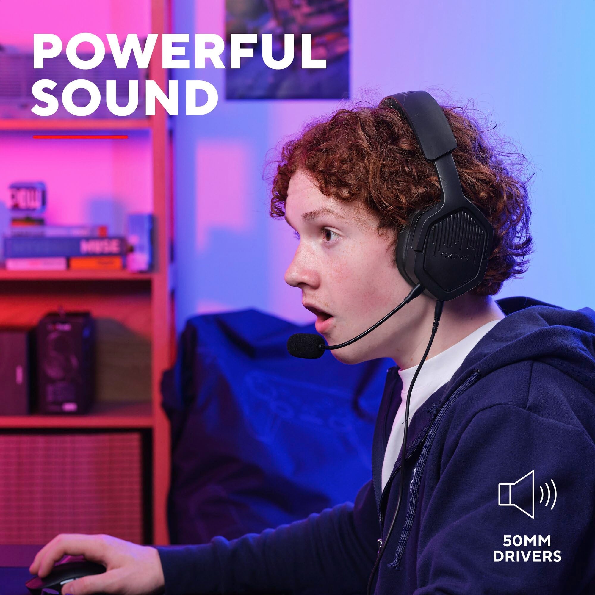 Trust Gaming Ravox GX1492 Gaming Headset with 50mm Drivers for PS5, PS4, Switch, PC, Mobile - 3.5mm Audio 8