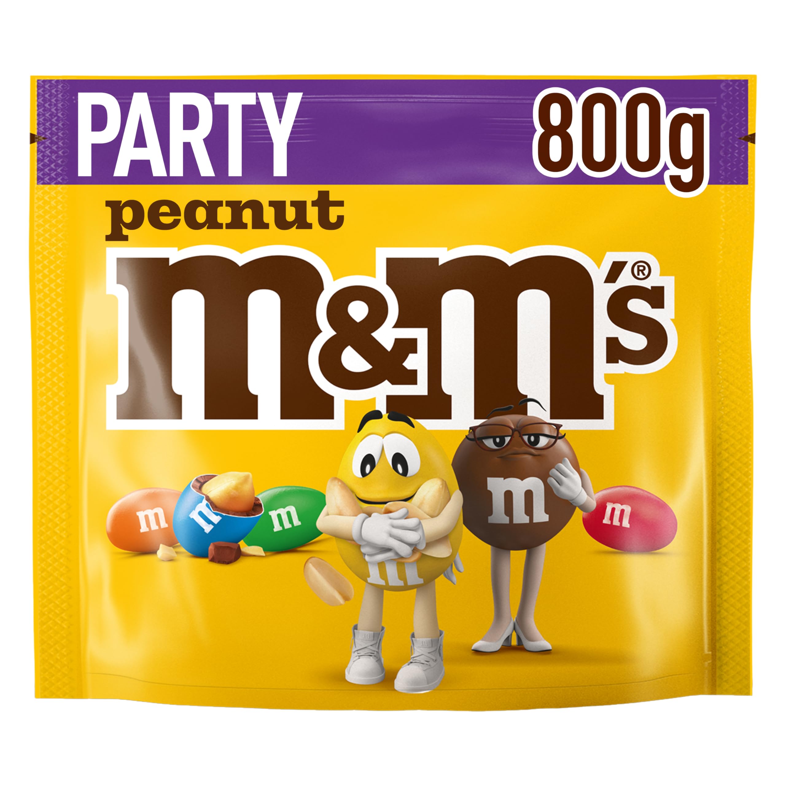 M&M's Peanut Milk Chocolate Party Bulk Bag - 800g Snack Pack