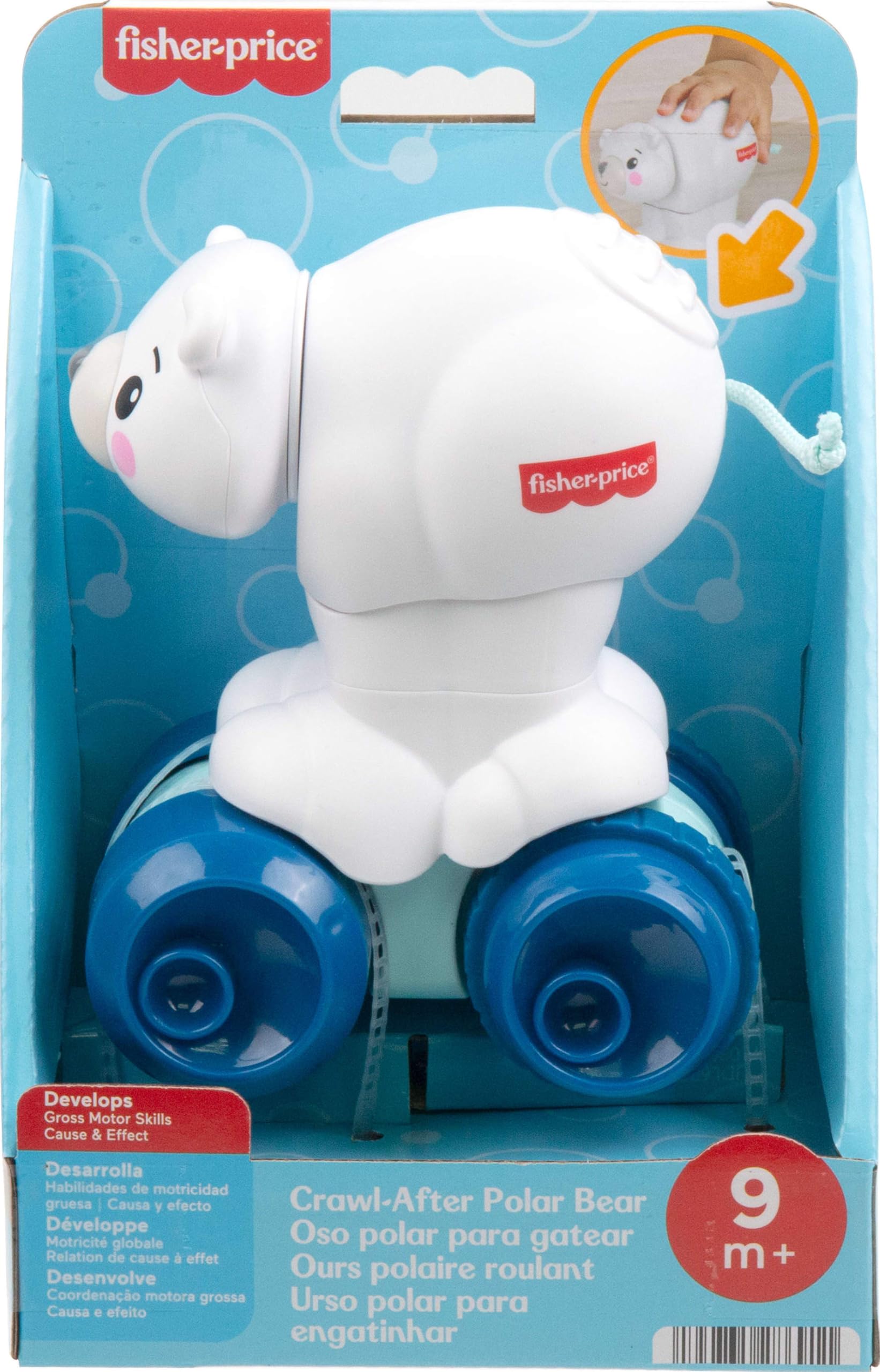 Fisher-Price Crawl-After Polar Bear - Animal-Themed Activity Toy for Babies 9M+ 12