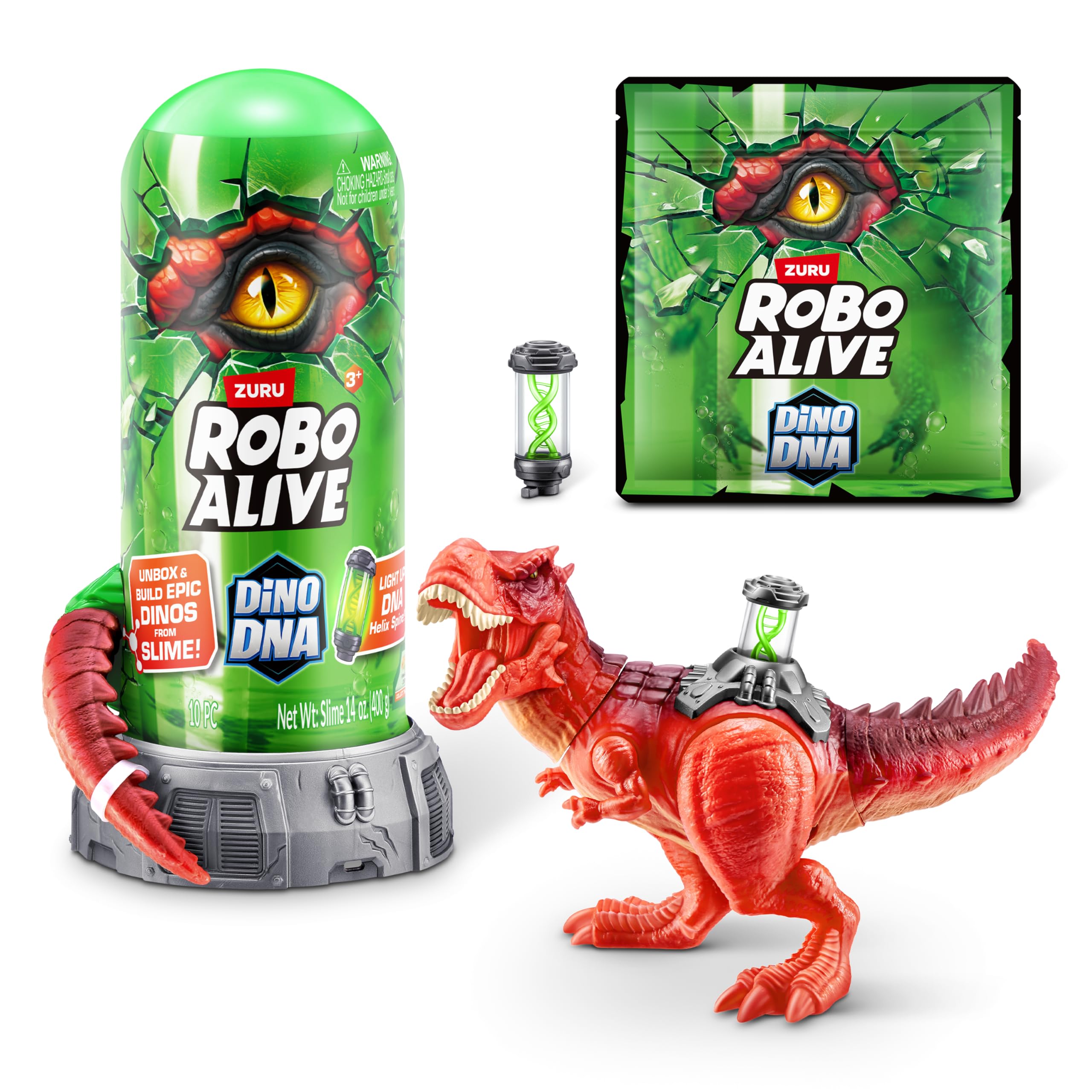 Robo Alive Dino DNA by ZURU - Light-Up DNA Helix Spine Building Set for Ages 3+ (T-Rex) 1