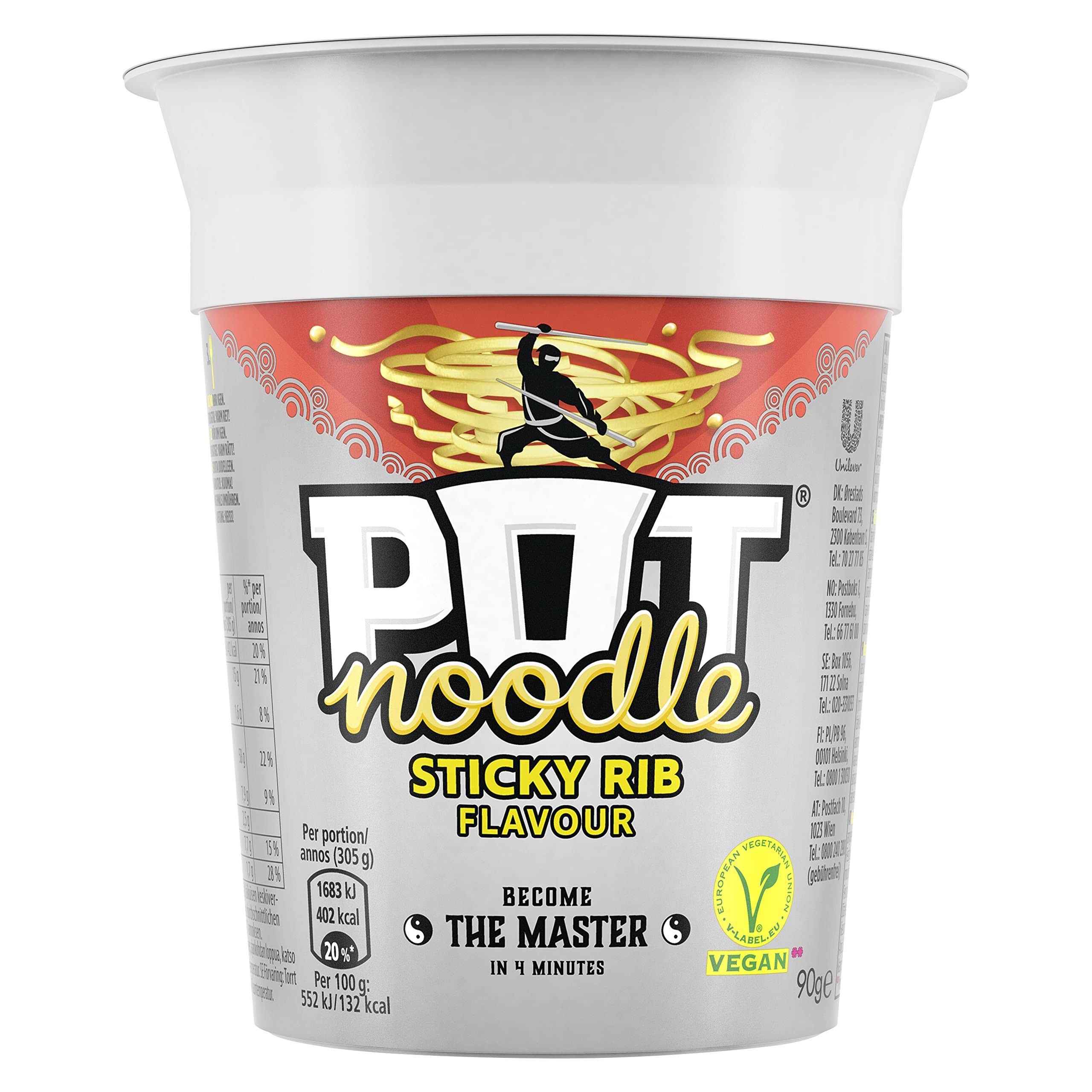 Pot Noodle Sticky Rib King Pot Instant Vegetarian Noodles | 114g King Size Pot 2