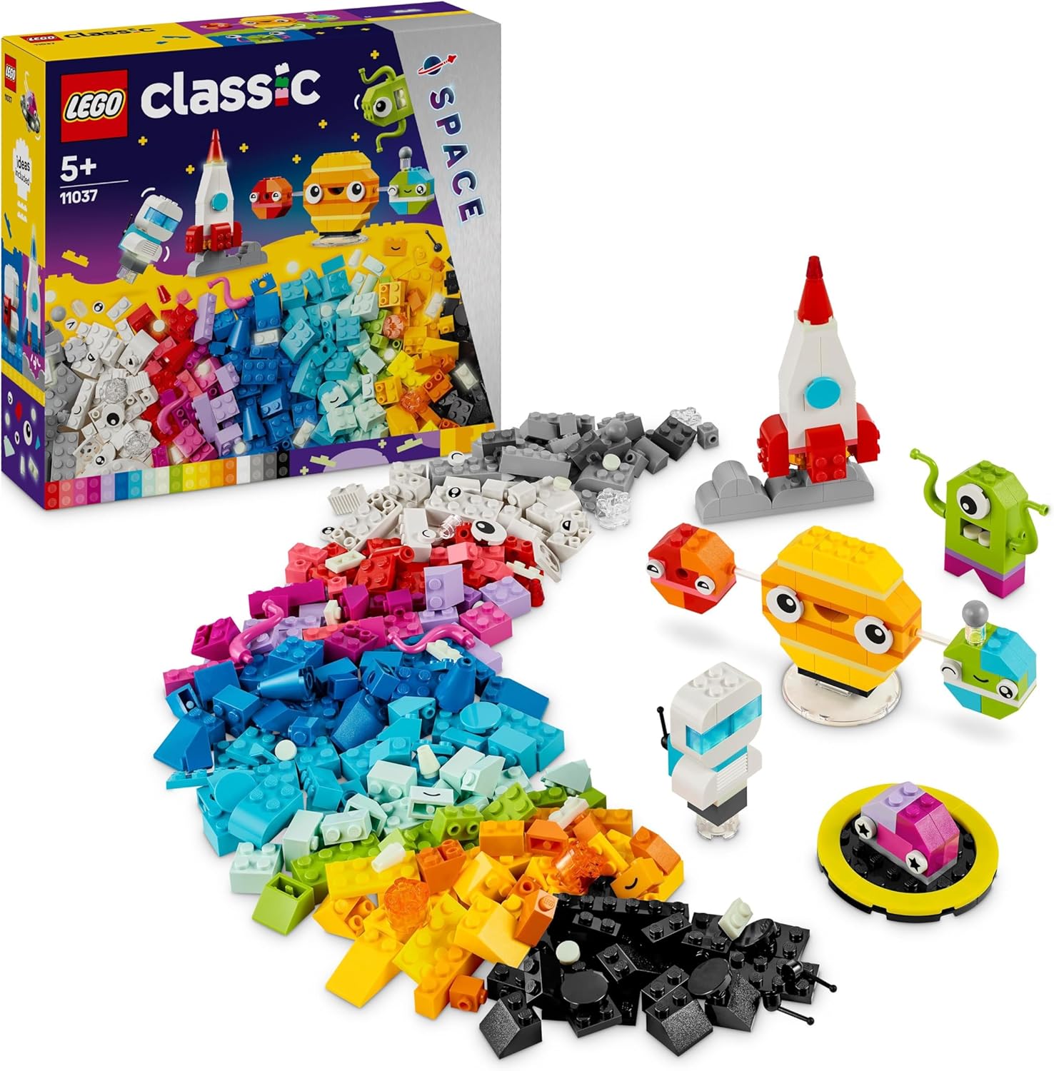 LEGO Classic Creative Space Planets Brick Box - Solar System Building Set for Kids 5+ 1