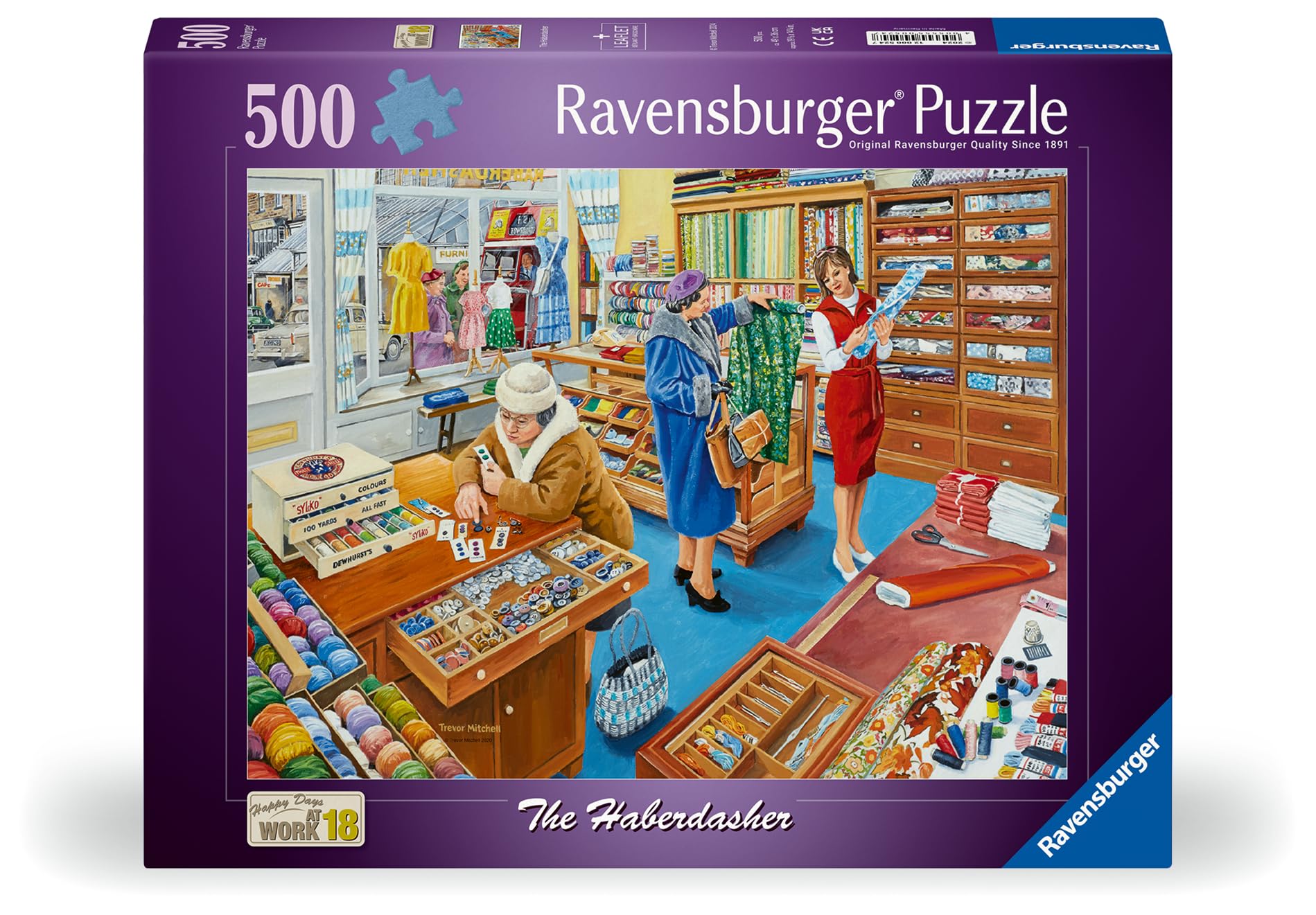 Ravensburger Happy Days at Work No.18 The Haberdasher 500 Piece Jigsaw Puzzle | 49x36cm Finished Size | Ages 10+ 7