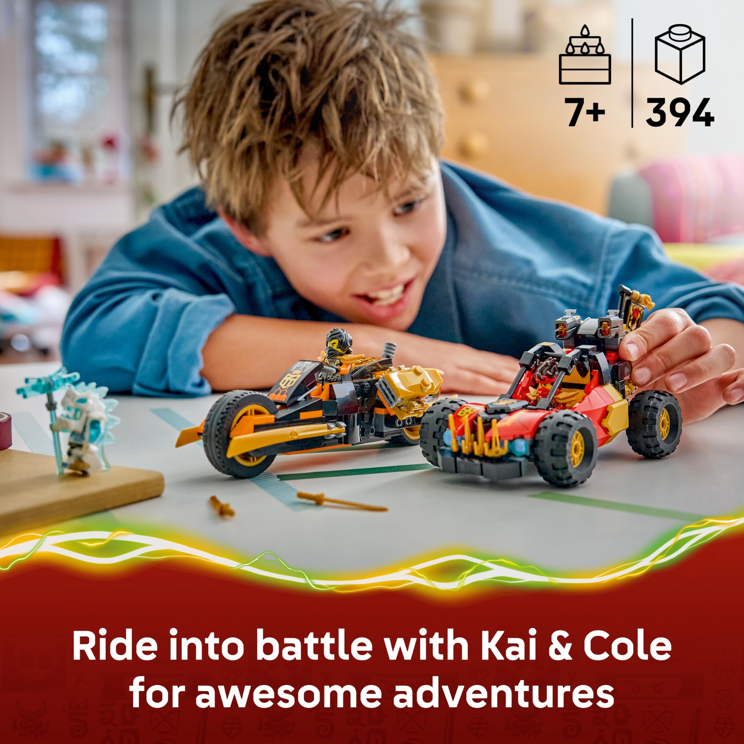LEGO NINJAGO Kai and Cole's Combiner Vehicles Building Set | Model 71864 | Ages 7+