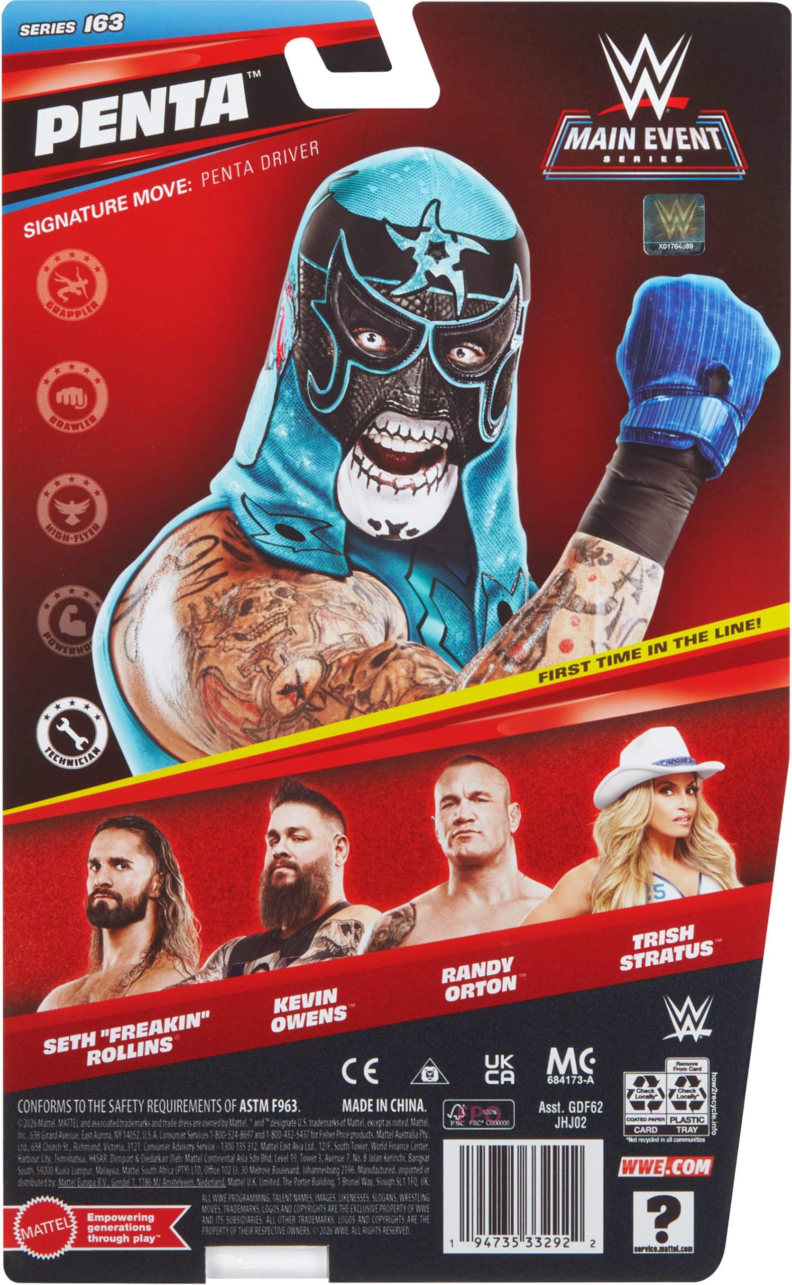 WWE Penta Action Figure - Main Event Series #163 | 6-inch Collectible | TrueFX Face 6