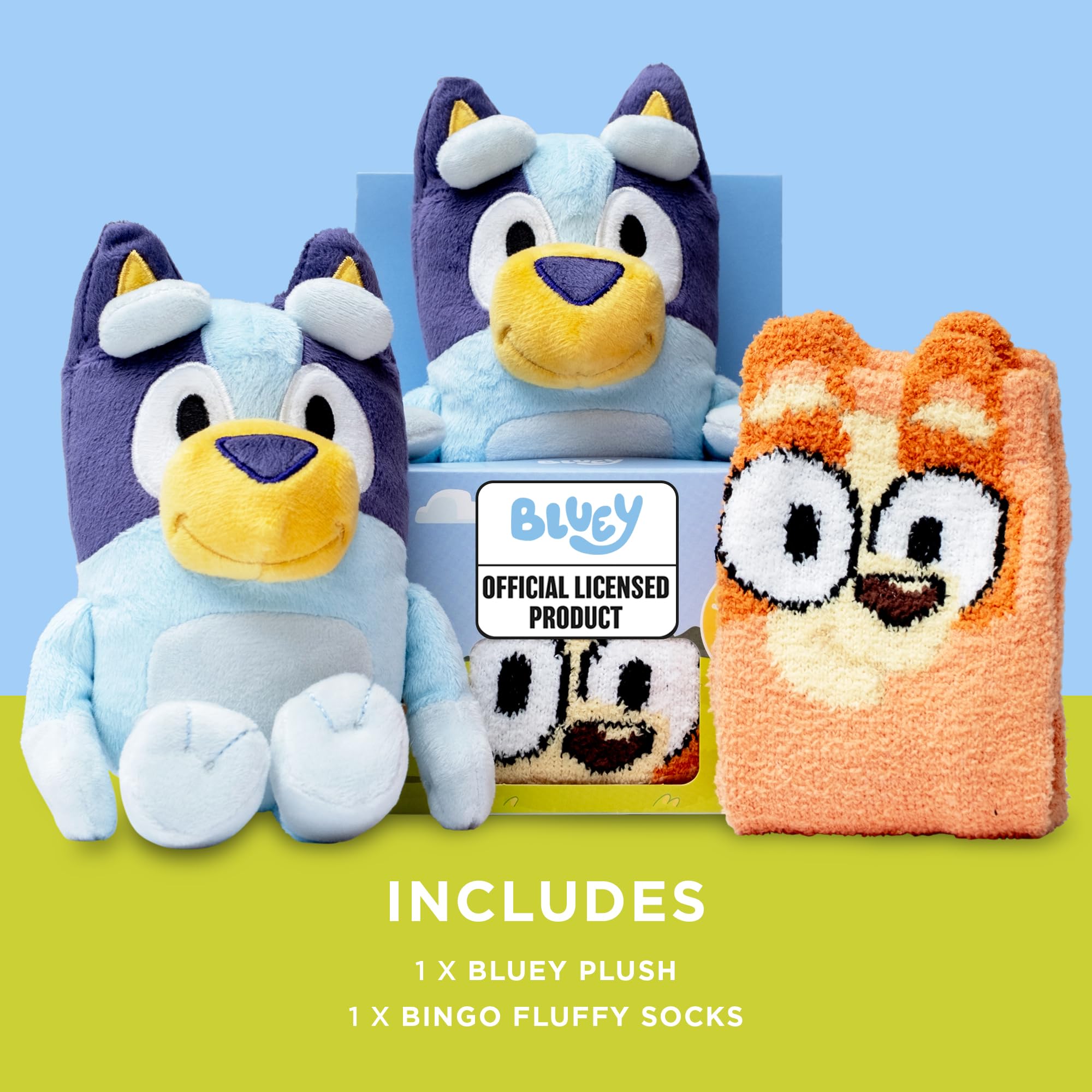 Bluey Plush Gift Set - Official Plush & Bingo Socks for Kids 11