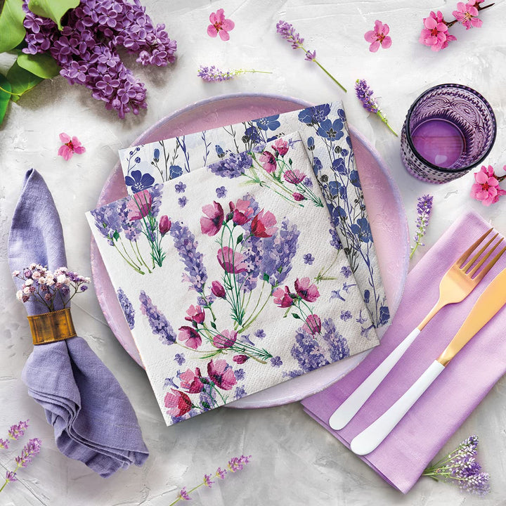 PAW Fragrant Lavender Wild Flowers 3-Ply Napkins (33 x 33 cm) – 20 Pieces