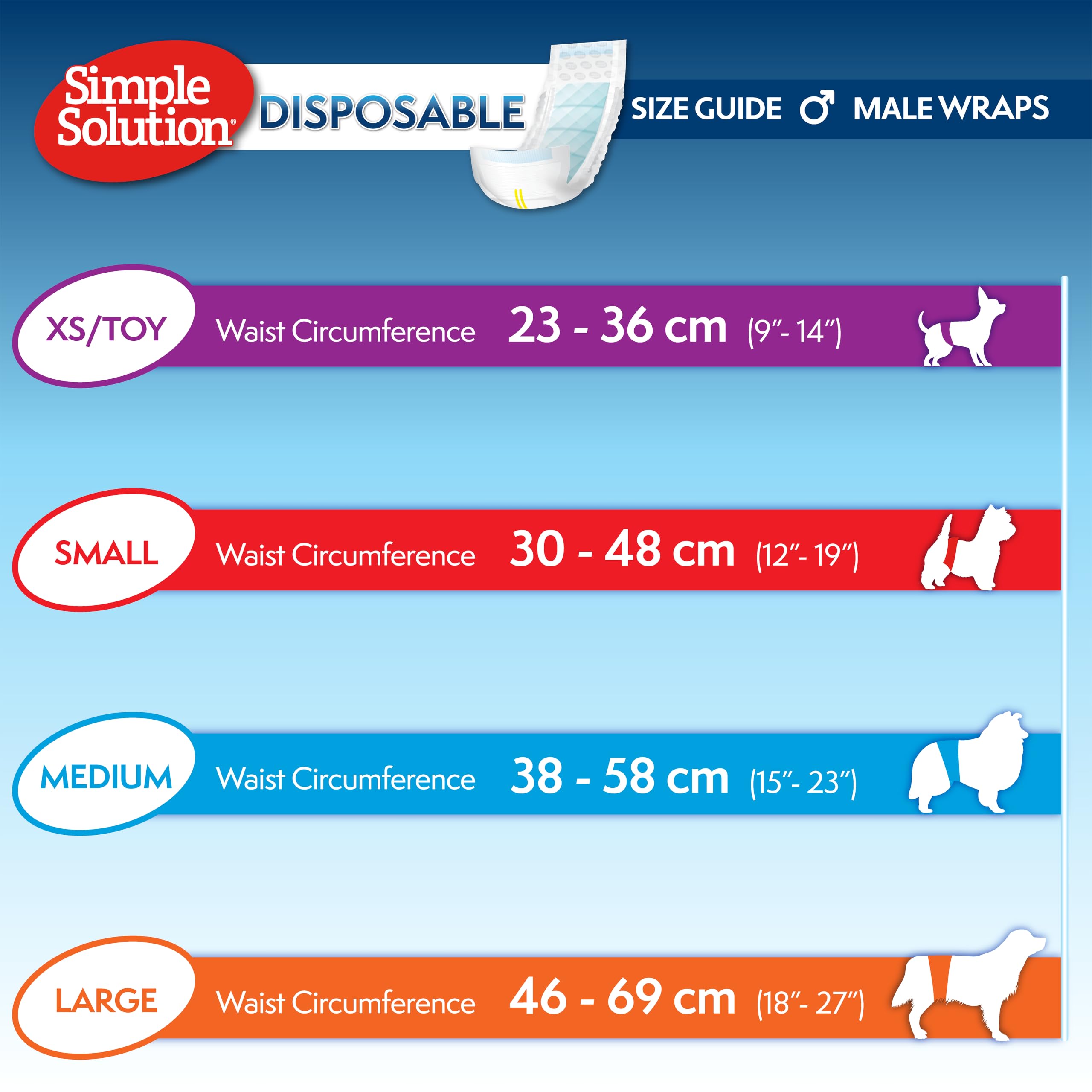Simple Solution Disposable Male Dog Diapers - Large (22-34kg) | 12 Count 4