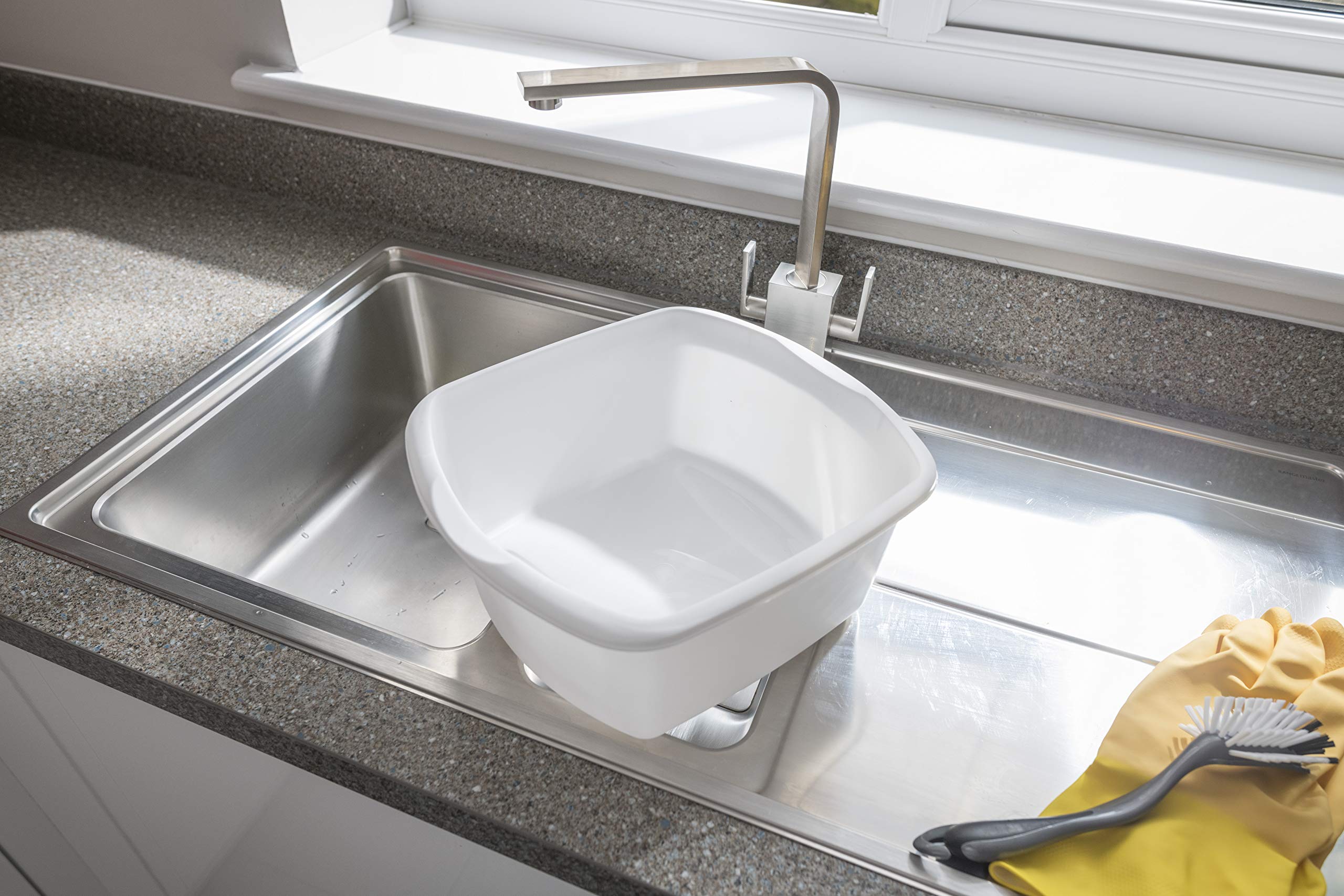 Addis - 8L Small Rectangular Washing Up Bowl, White 8