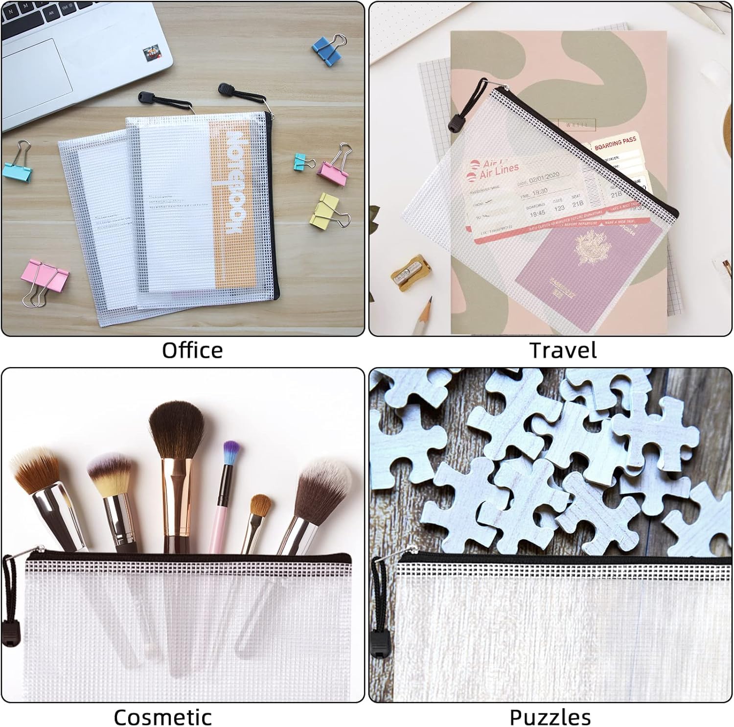 NORTHERN BROTHERS 24 Pcs Plastic Zip Wallets - A4/A5 Document Folders | Waterproof PVC | 6 Colours 6