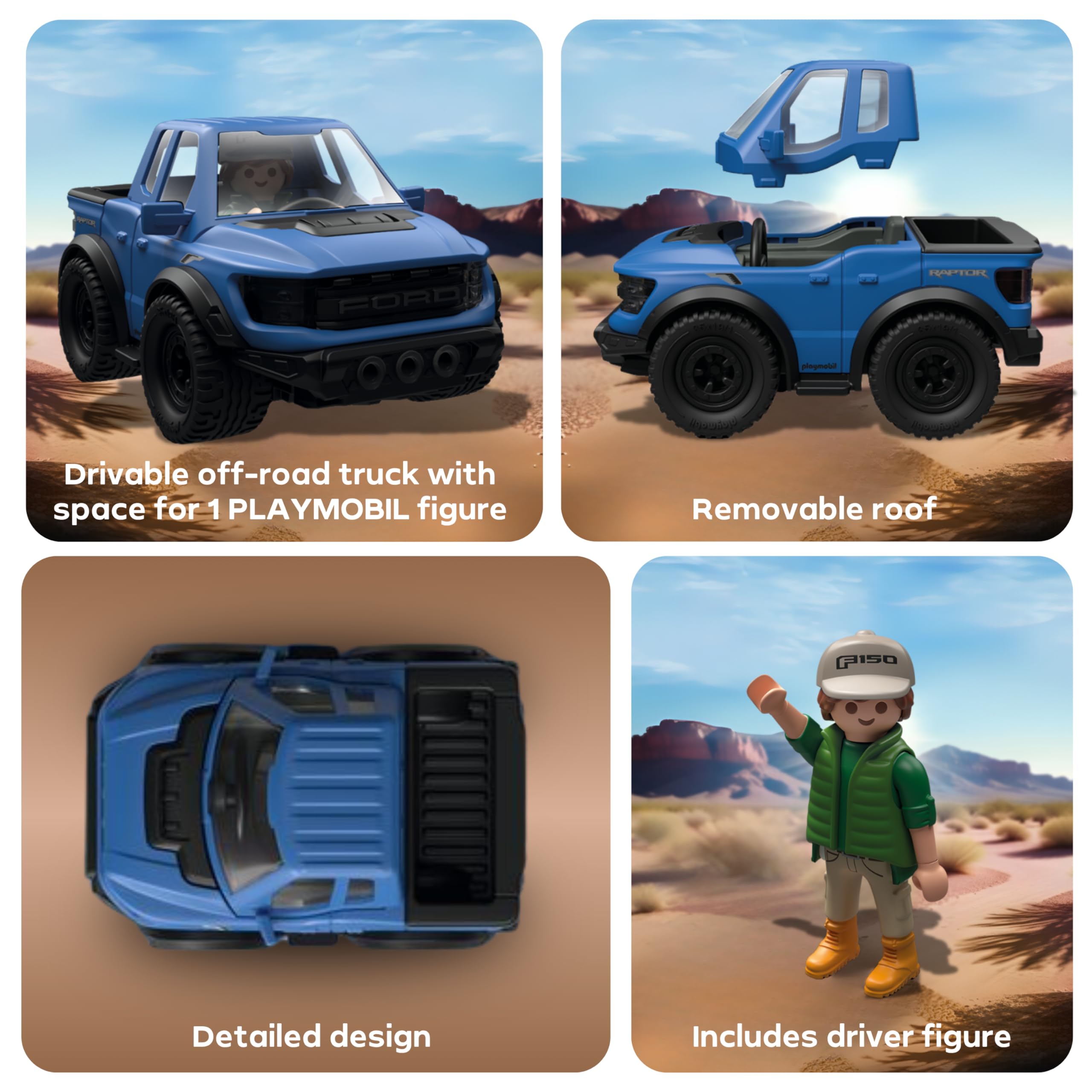 Playmobil Ford F-150 Raptor - Off-Road Adventure Vehicle for Kids Ages 4+ 5