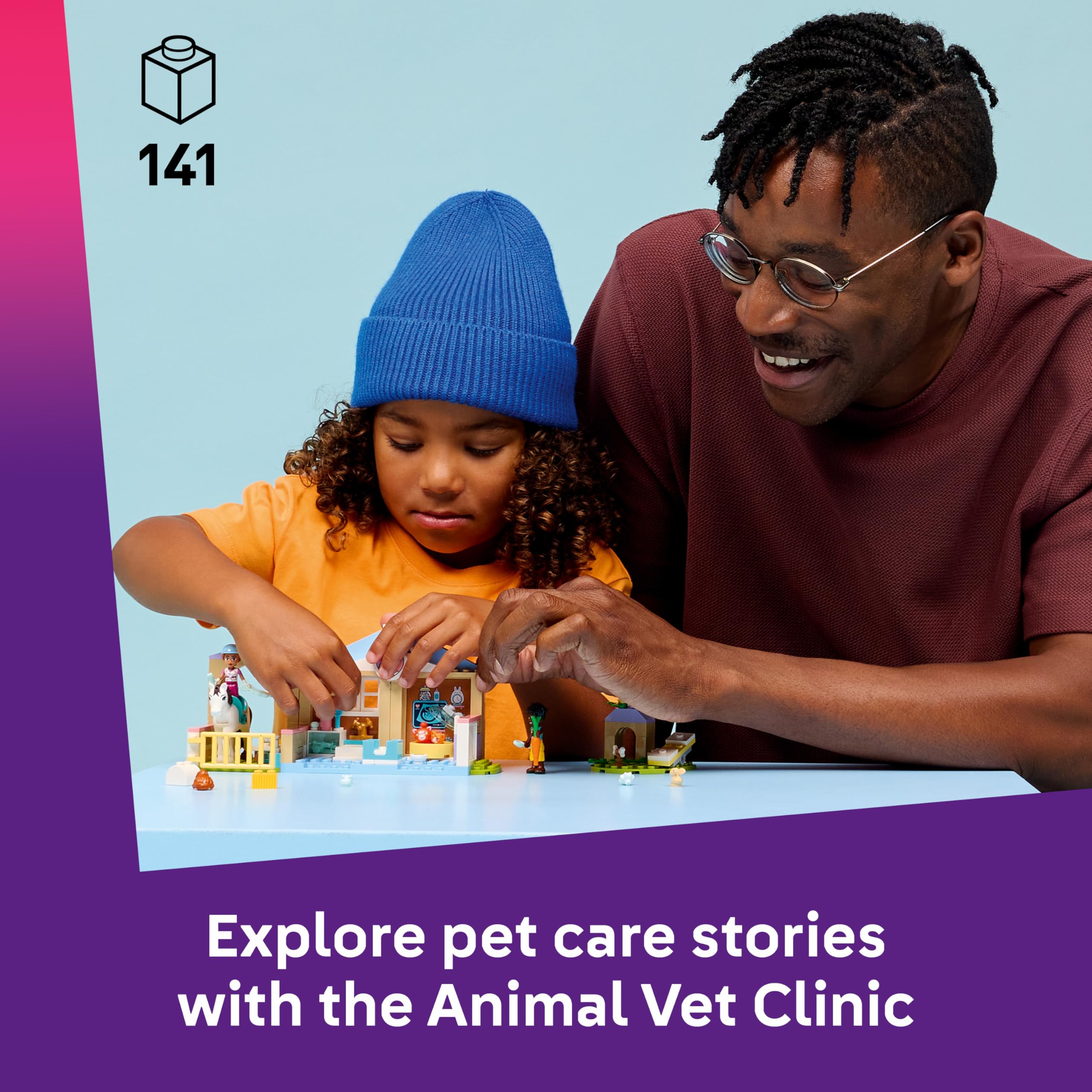 LEGO Friends Animal Vet Clinic Building Set - Educational Toy for Ages 4+ with Horse Stable