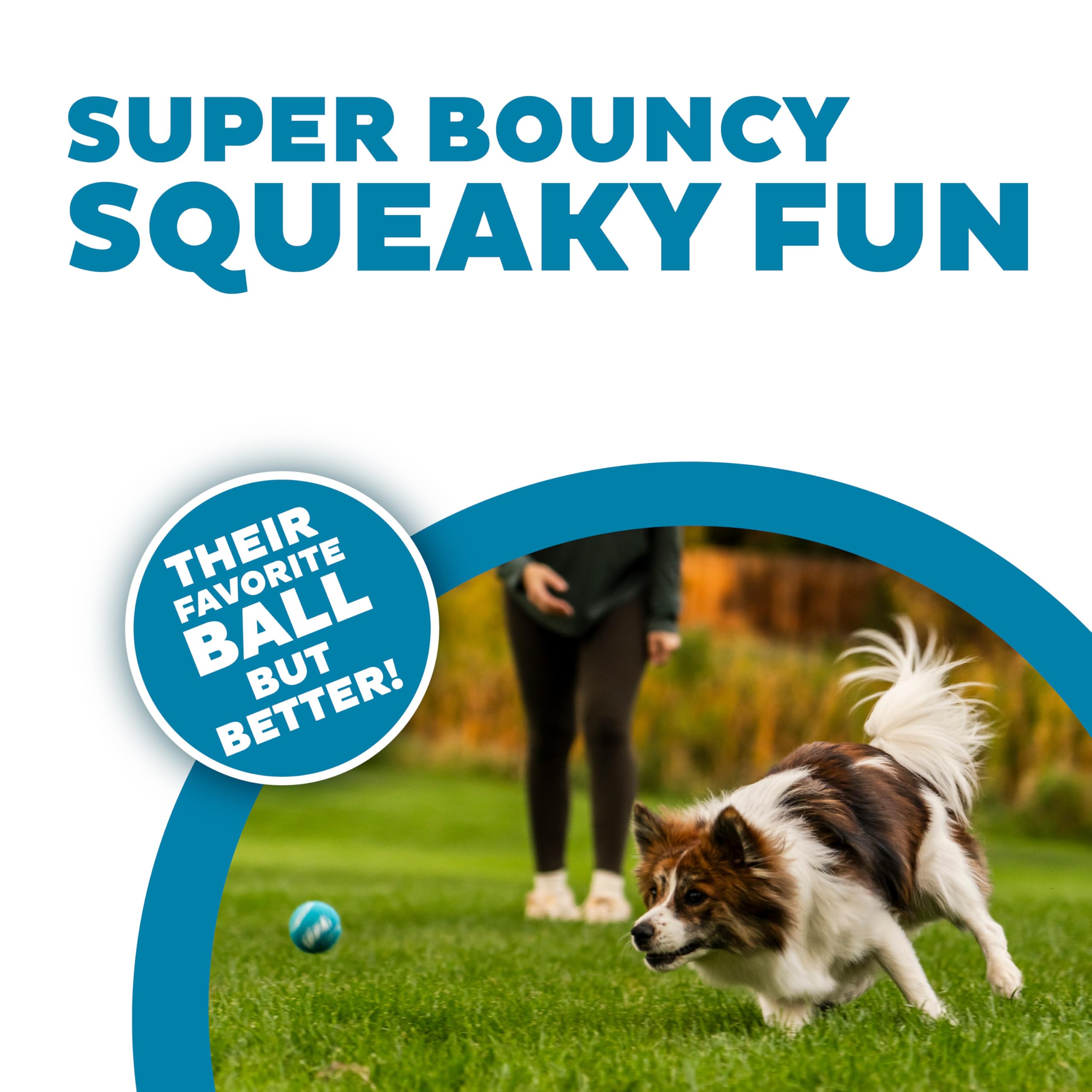 Outward Hound Squeaker Ballz Fetch Dog Toy - Small Size, 4 Pack | Natural Rubber 2