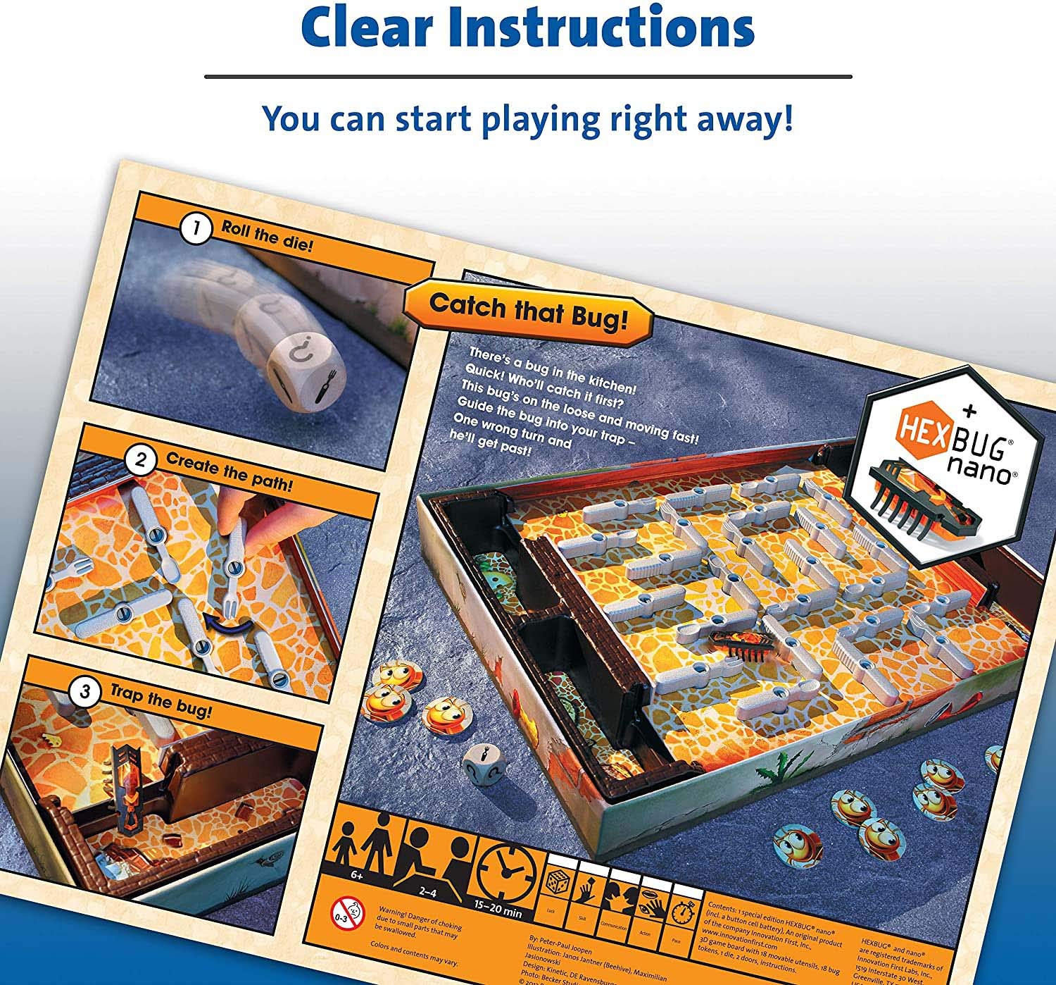 Ravensburger Bugs in The Kitchen Board Game with HEXBUG Nano 8