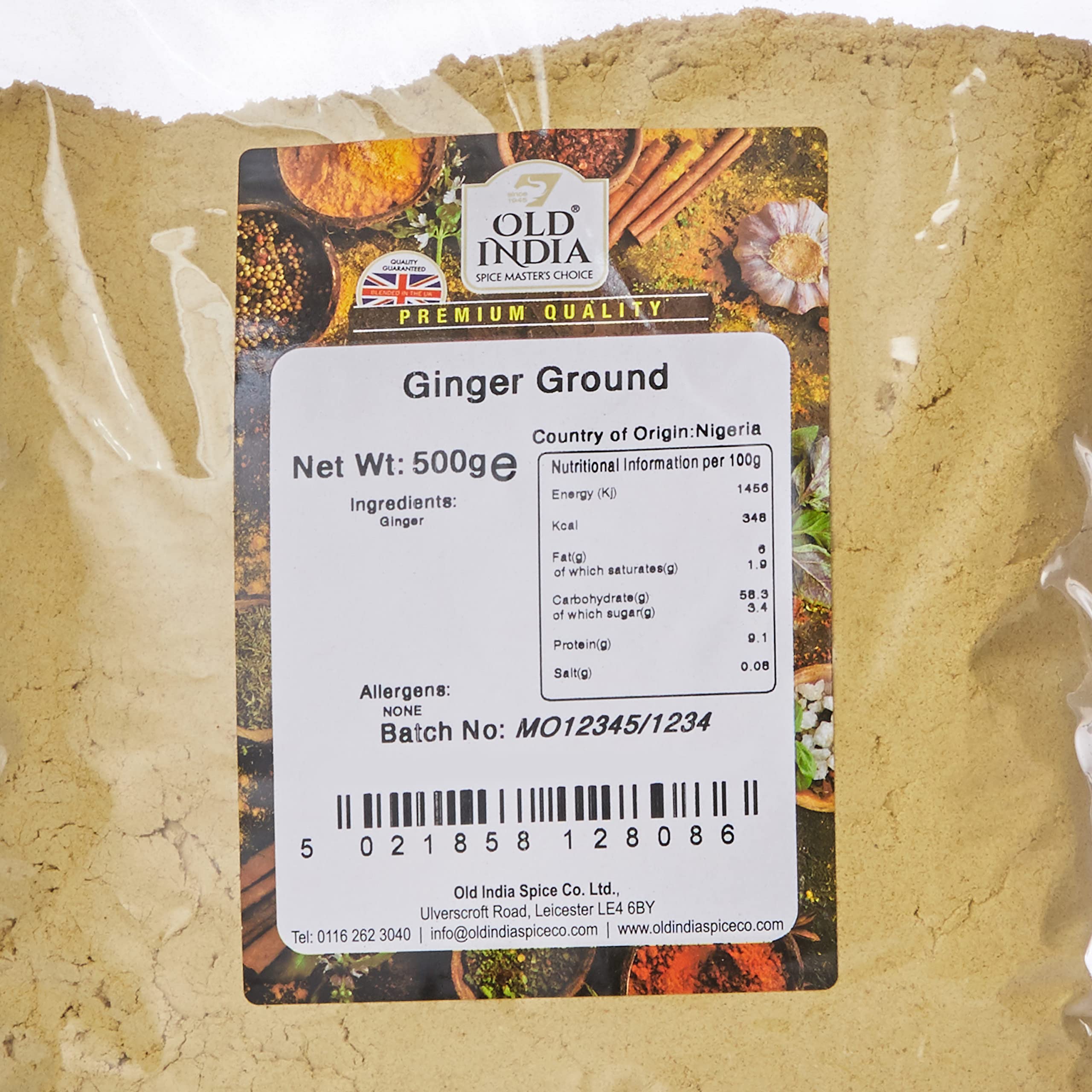Old India Ground Dry Ginger Powder - 100% Natural, Additive Free | 500g Pack