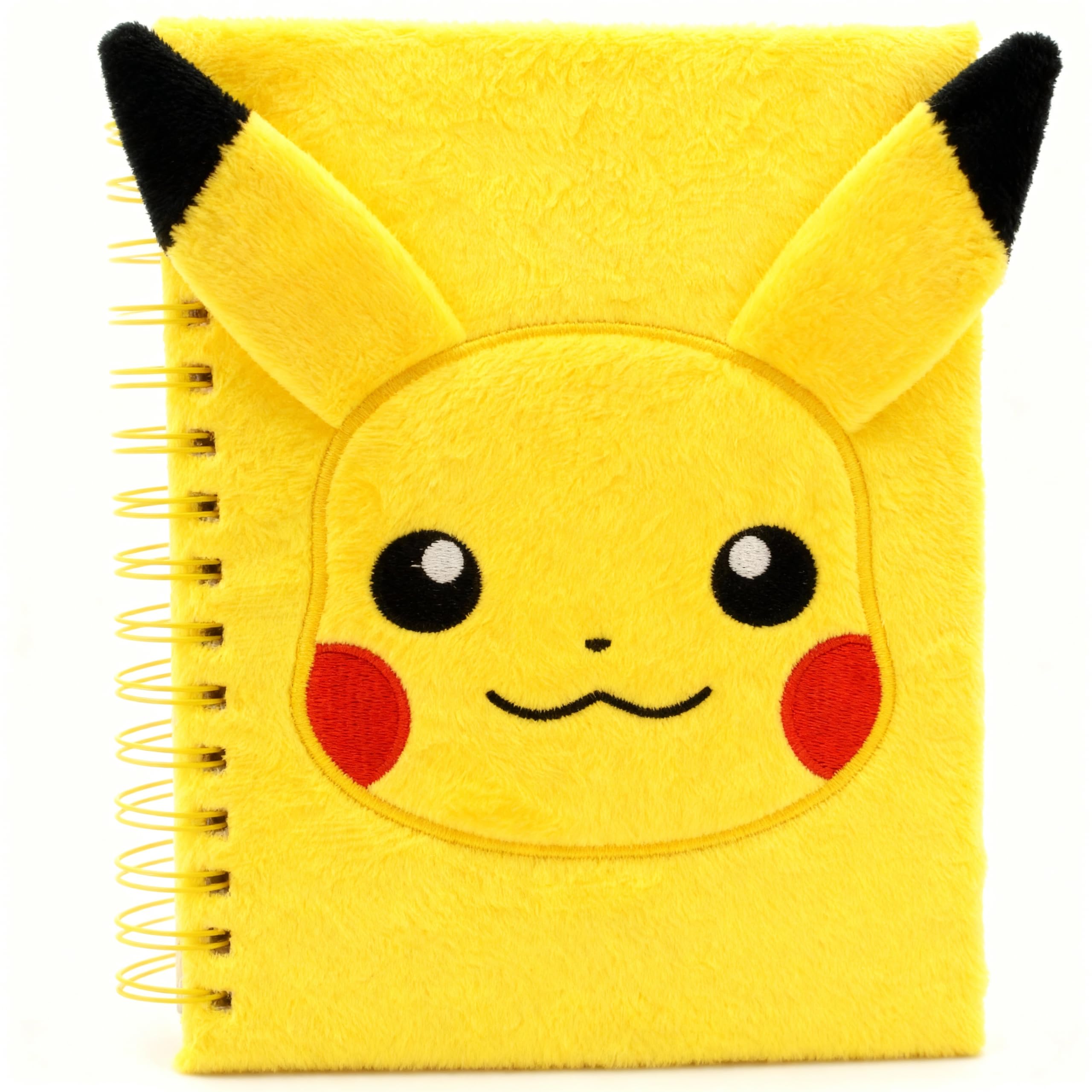 HOX Pokemon Pikachu Plush A5 Notebook - Soft Fluffy Cover | 80 Lined Pages | Spiral Bound