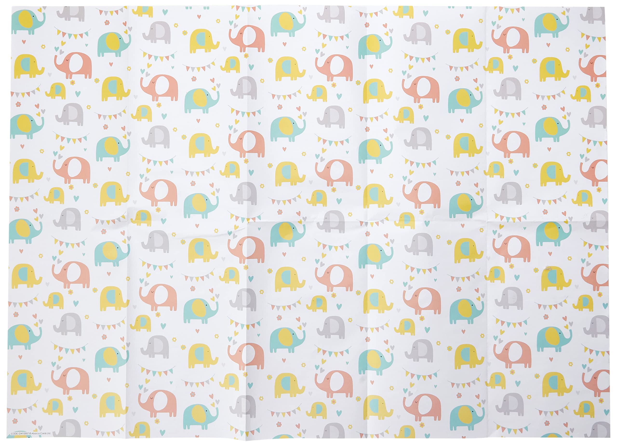 Abacus Elephant Fun Gift Wrap Pack - 2 Sheets, Glossy Finish, Includes Tags 4