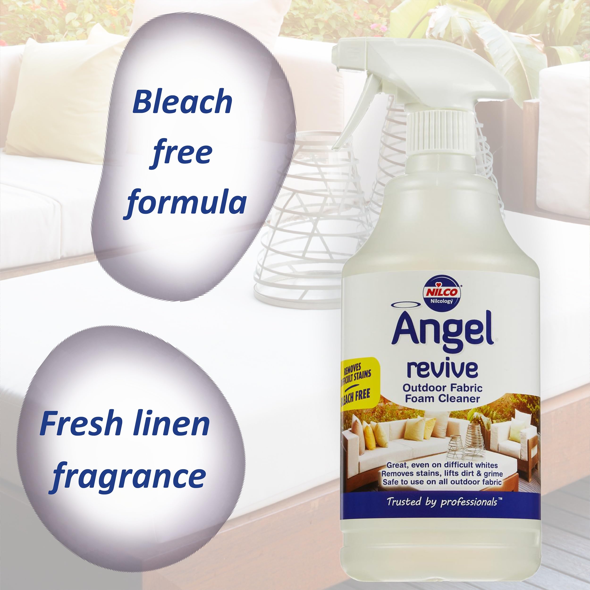 Nilco Angel Revive Outdoor Fabric Foam Cleaner - Antibacterial | Concentrated Gel | 1 Litre 3