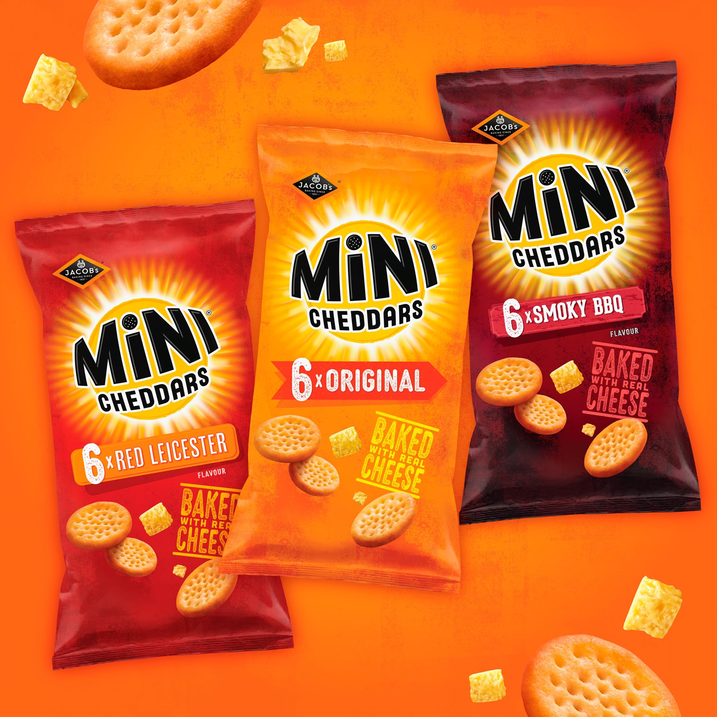 Jacob's Mini Cheddars Original Baked Snacks Multipack 6x23g (138g) - Real Cheese, No Artificial Flavours 5