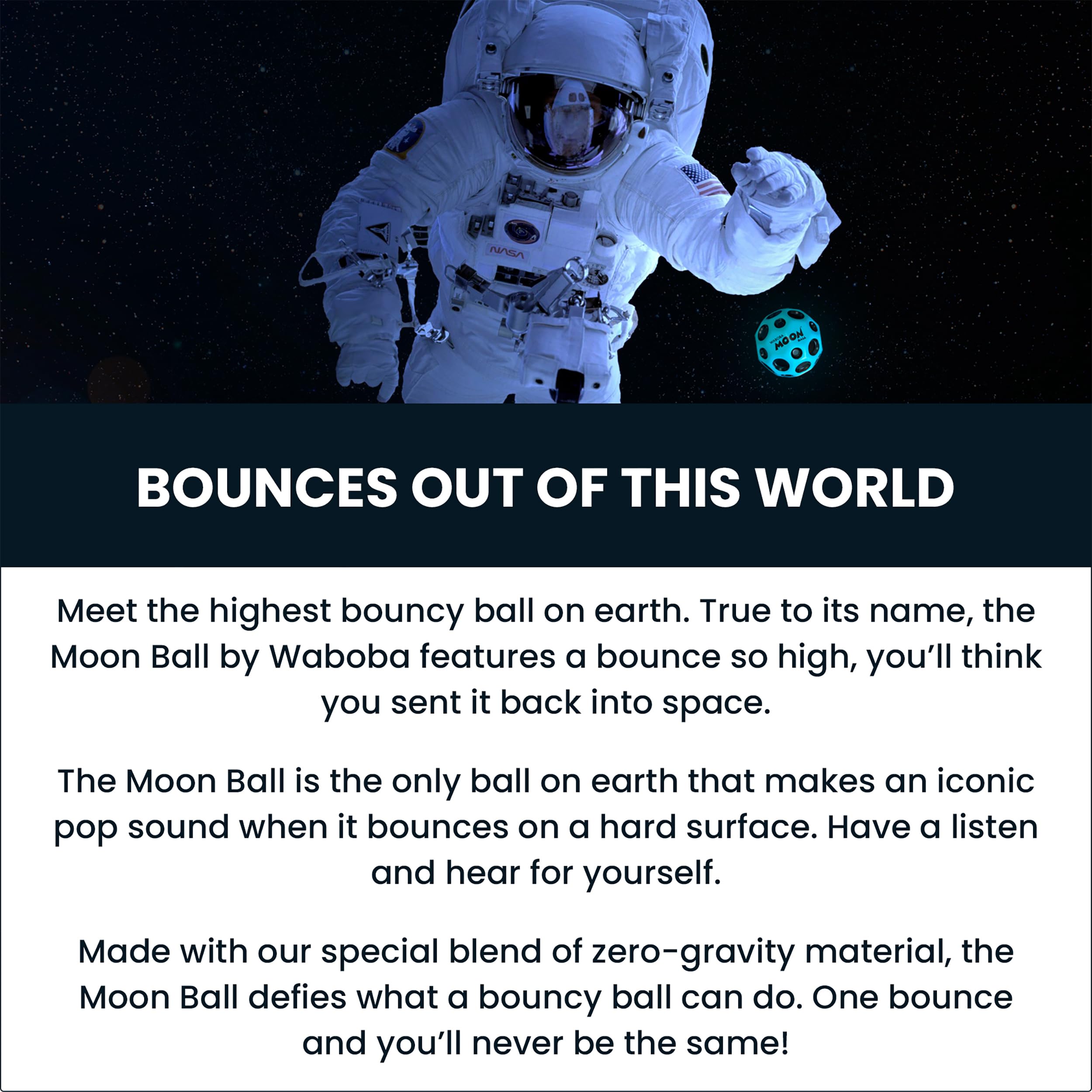 Waboba The Original Moon Ball - Hyper Bouncy Ball for All Ages | Rainbow | 65mm 3