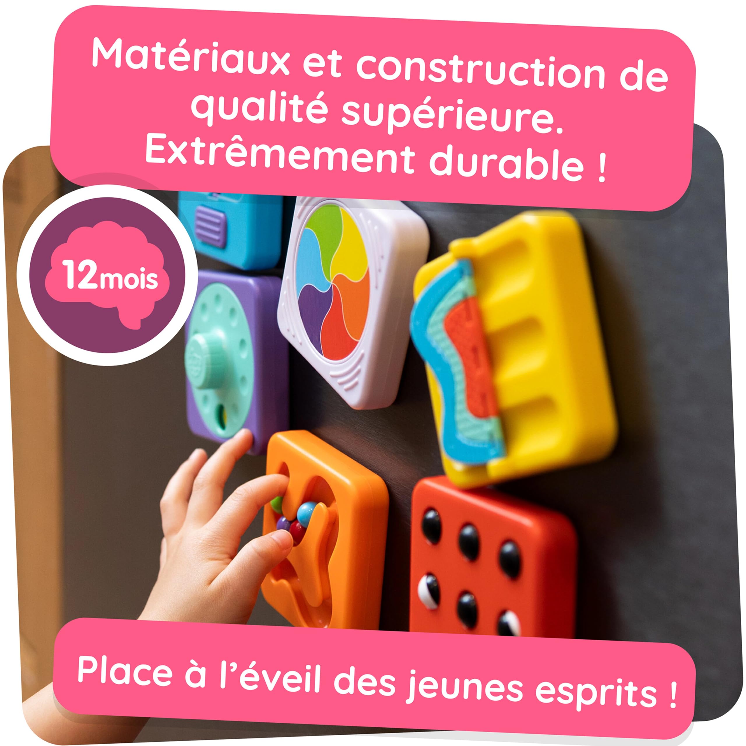 Fat Brain Toys PlayTab Essential Set Magnetic Sensory Activity Board for Ages 12 Months+ 4