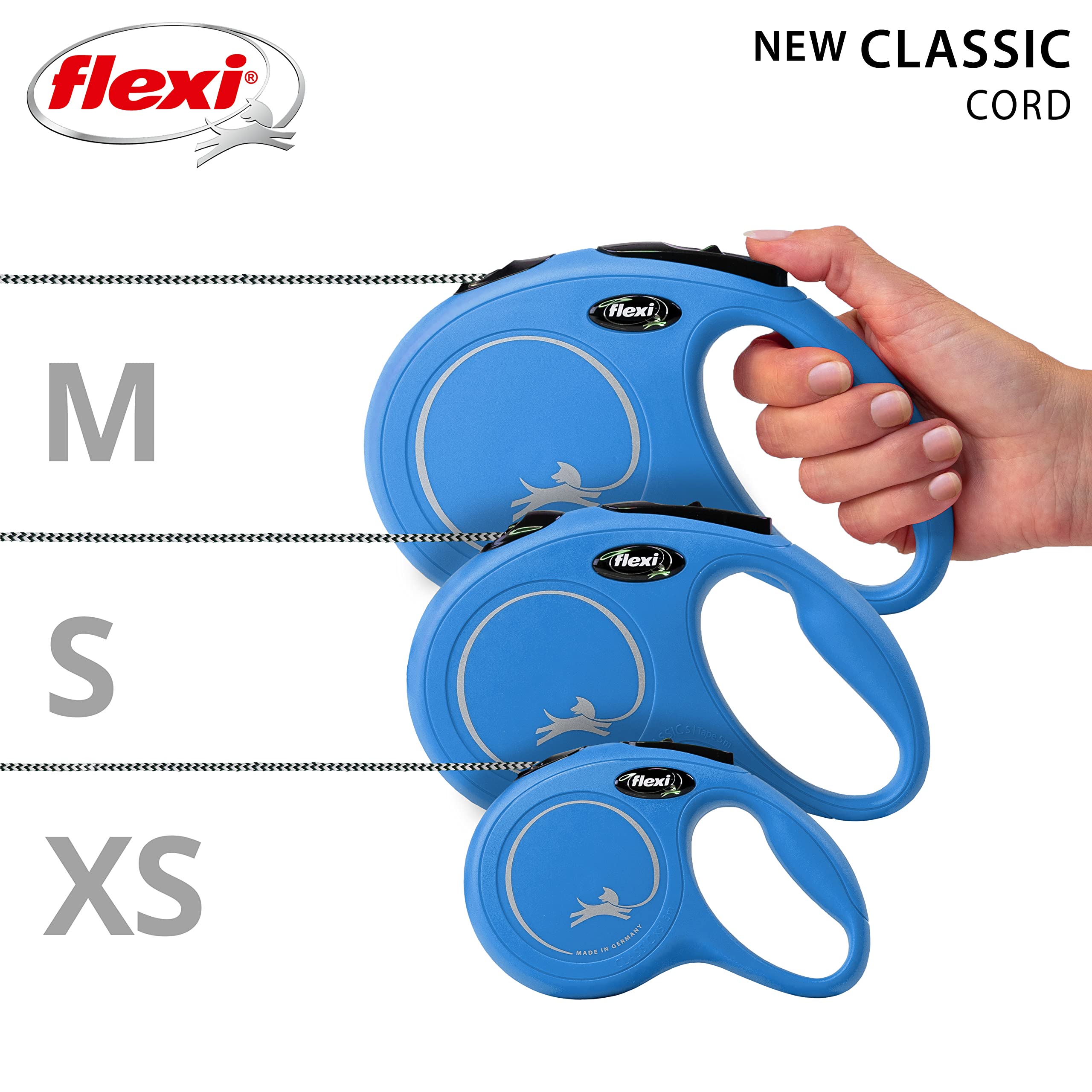 flexi New Classic Cord Retractable Lead - Small Dog | 8m Length | 12kg Max Weight 5