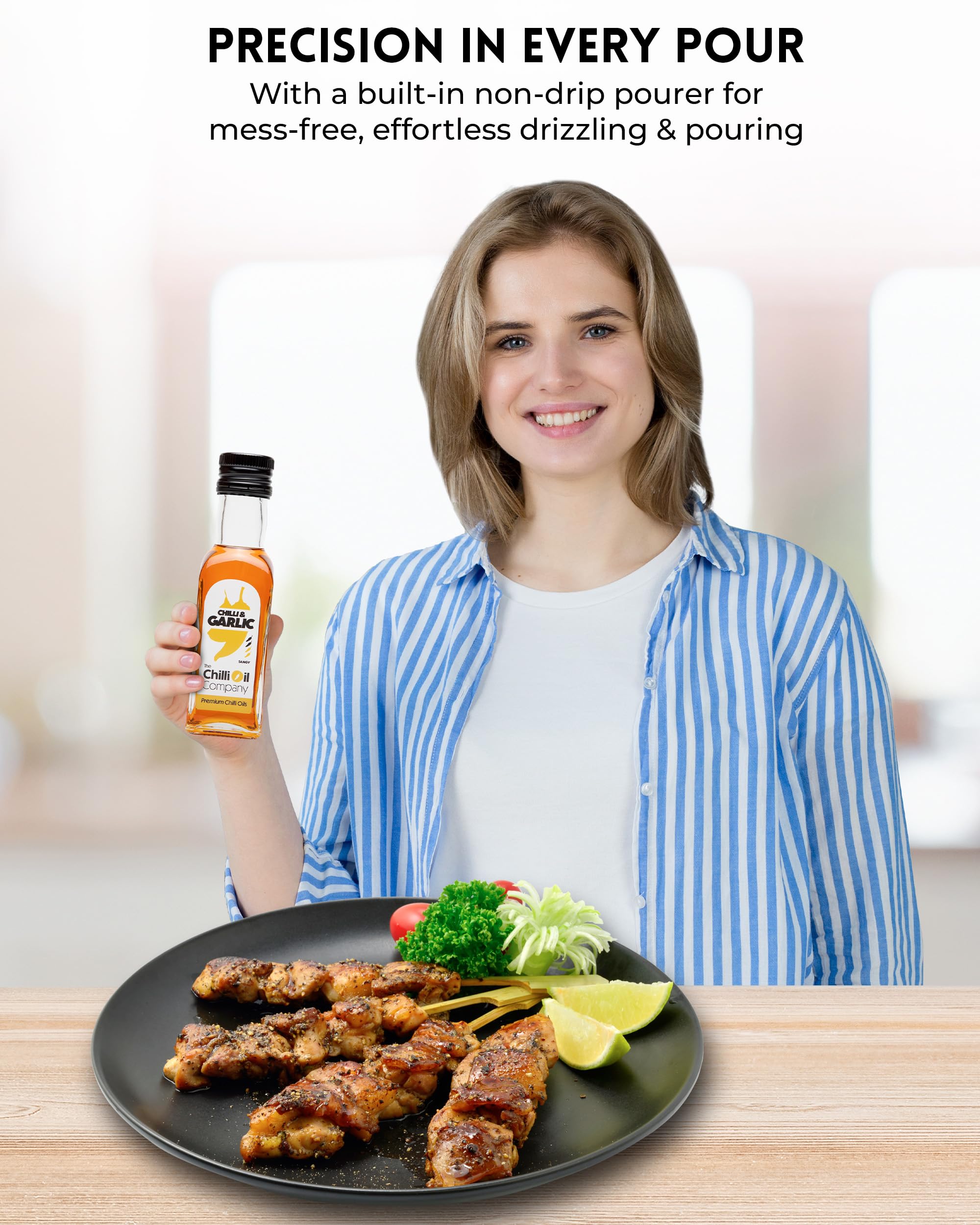 The Chilli Oil Company - Chilli with Garlic 125ml - Medium Hot Sauce with Spanish Extra Virgin Olive Oil 14