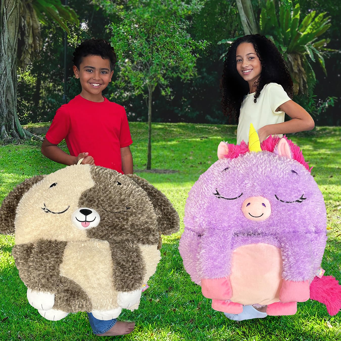 Happy Nappers Kids Sleeping Bag - Brown Dog - 2-in-1 Plush Toy & Sleeping Bag for Children 14