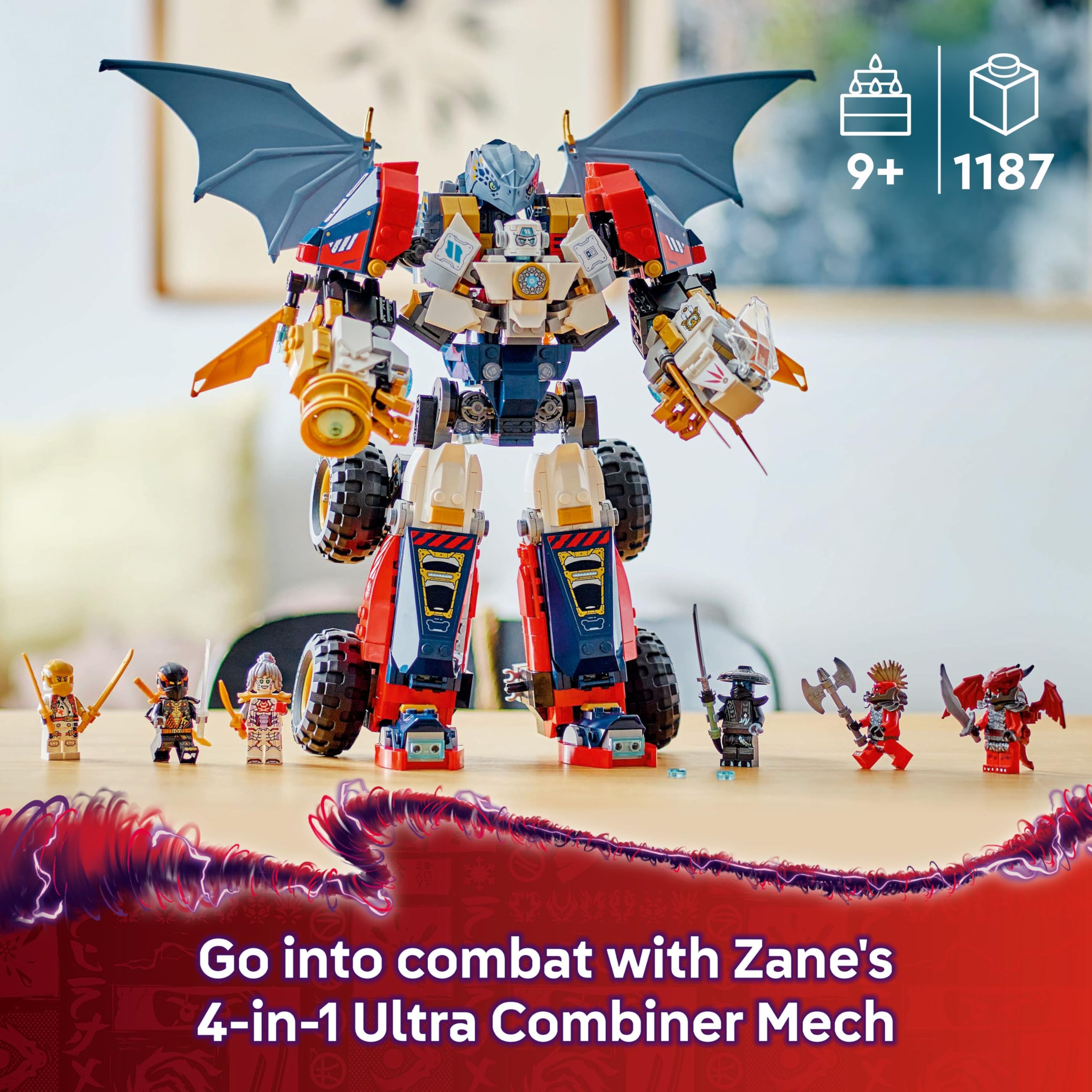 LEGO NINJAGO 71834 Zane’s Ultra Combiner Mech Building Set | 4-in-1 Rebuildable Toy | Ages 9+ 2