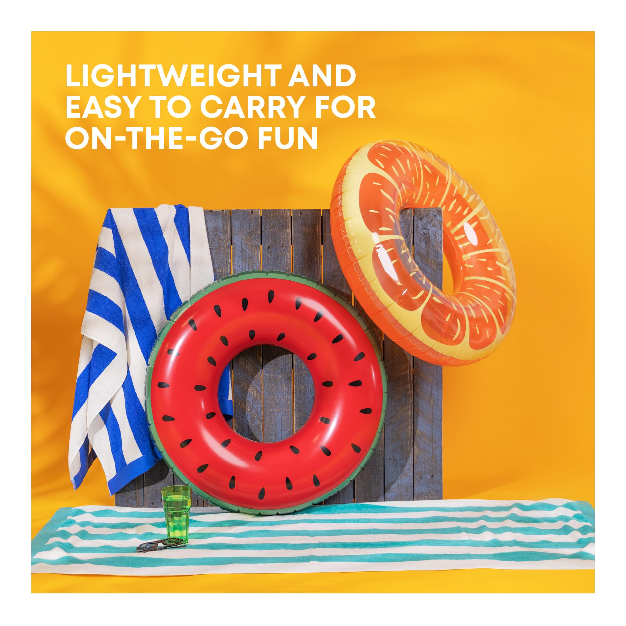 SPLASH! Inflatable Swimming Ring 90cm - Durable PVC, Supports 80kg | Fruit Design 5