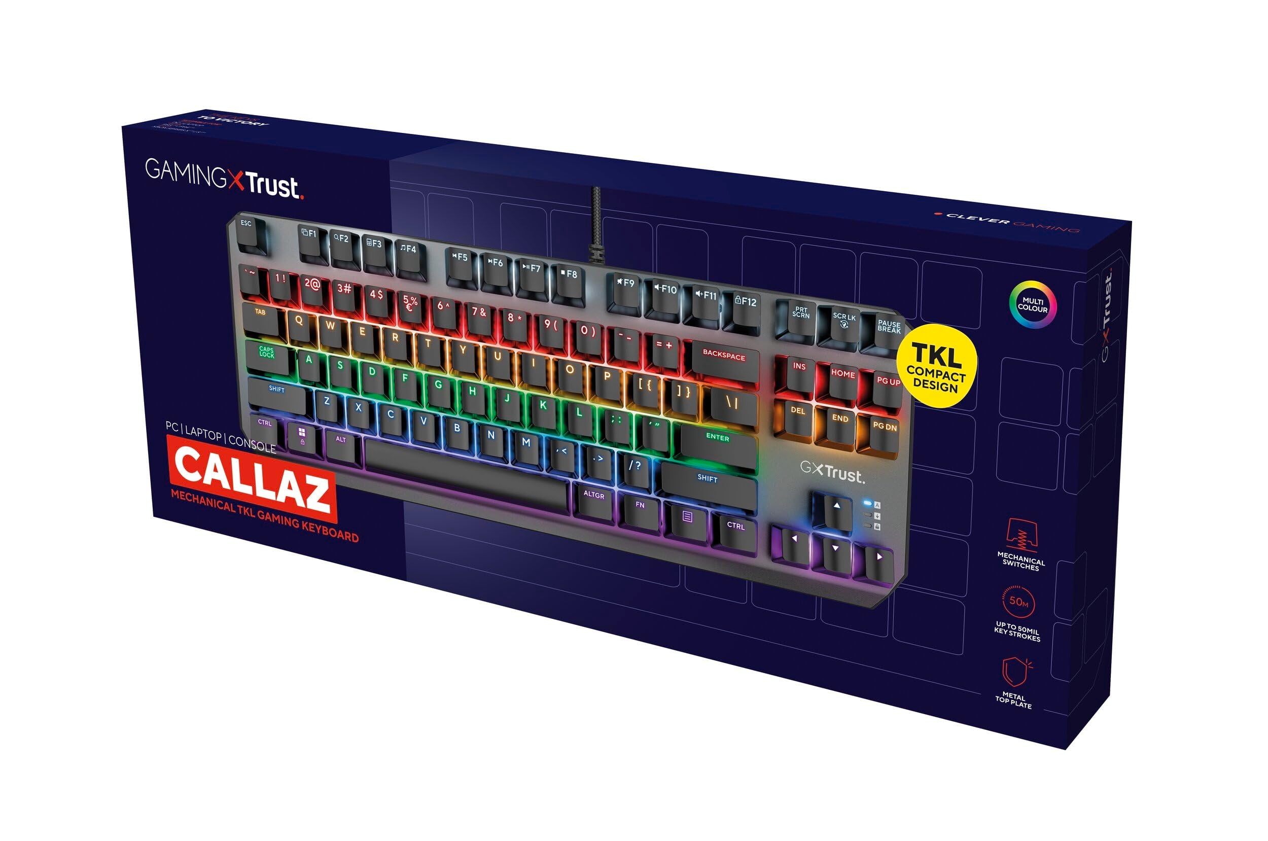 Trust Gaming GXT 834 Callaz TKL Mechanical Gaming Keyboard – UK Layout, Black, Outemu Red Switches 17