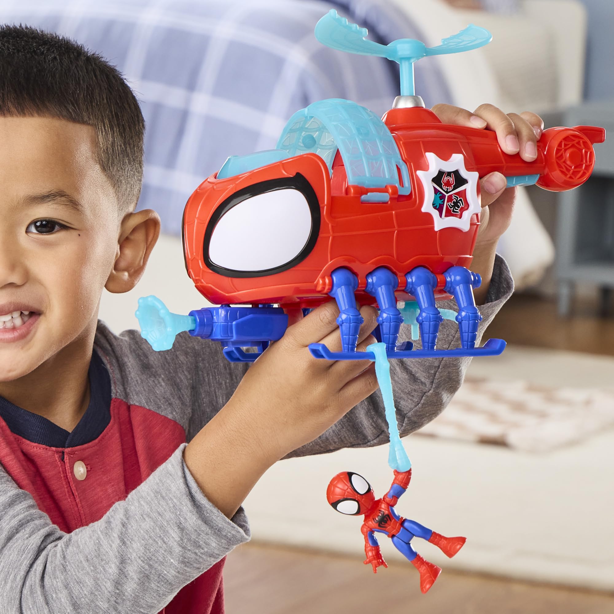 SPIDEY AND HIS AMAZING FRIENDS Team Spidey Copter with 7.6-cm Spidey Figure | Plastic | Ages 3+ 4