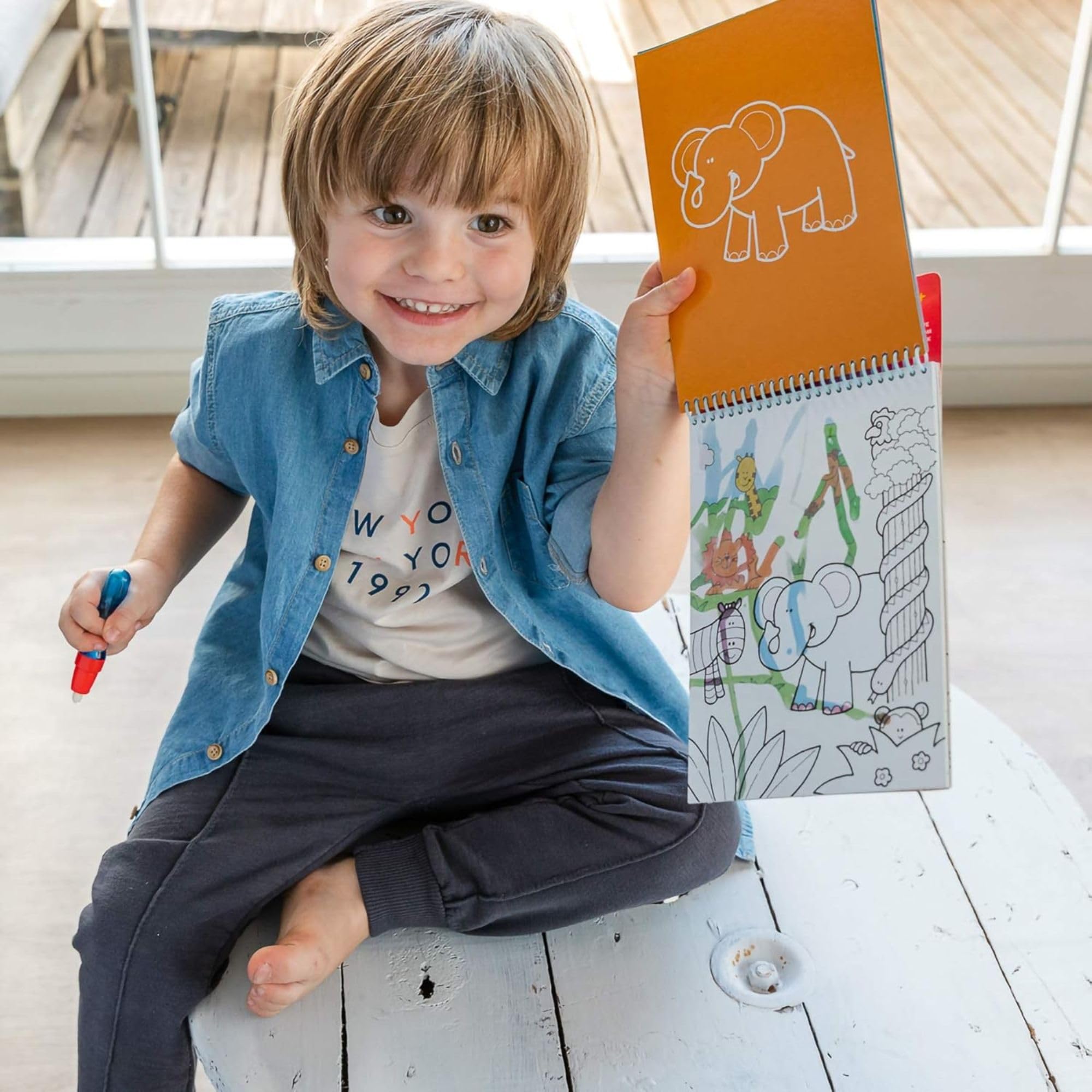 Galt Water Magic Animals Colouring Book - Reusable Boards, Mess-Free, Ages 3+