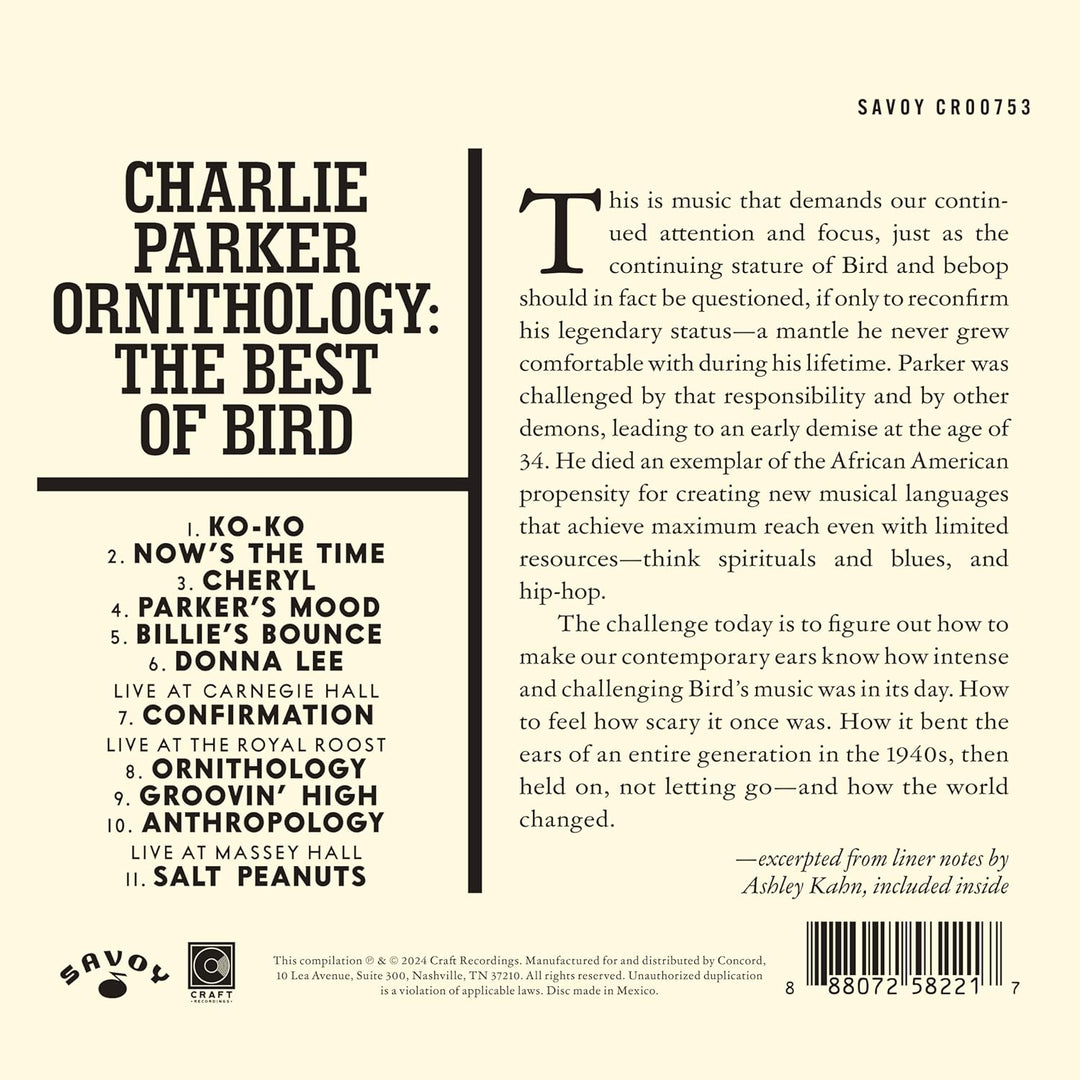 Charlie Parker - Ornithology: The Best Of Bird [Audio CD]