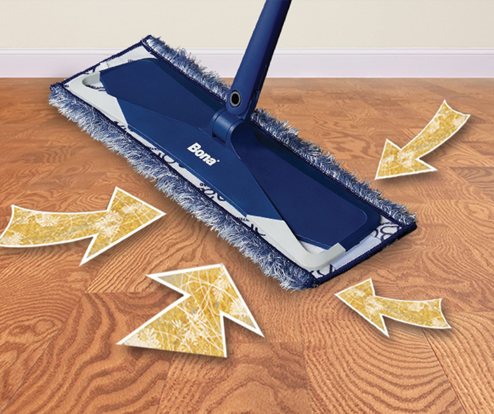 Bona Microfiber Dusting Pad - Electrostatic Action Traps Dust & Pet Hair | Machine Washable | Attaches to Bona Mops
