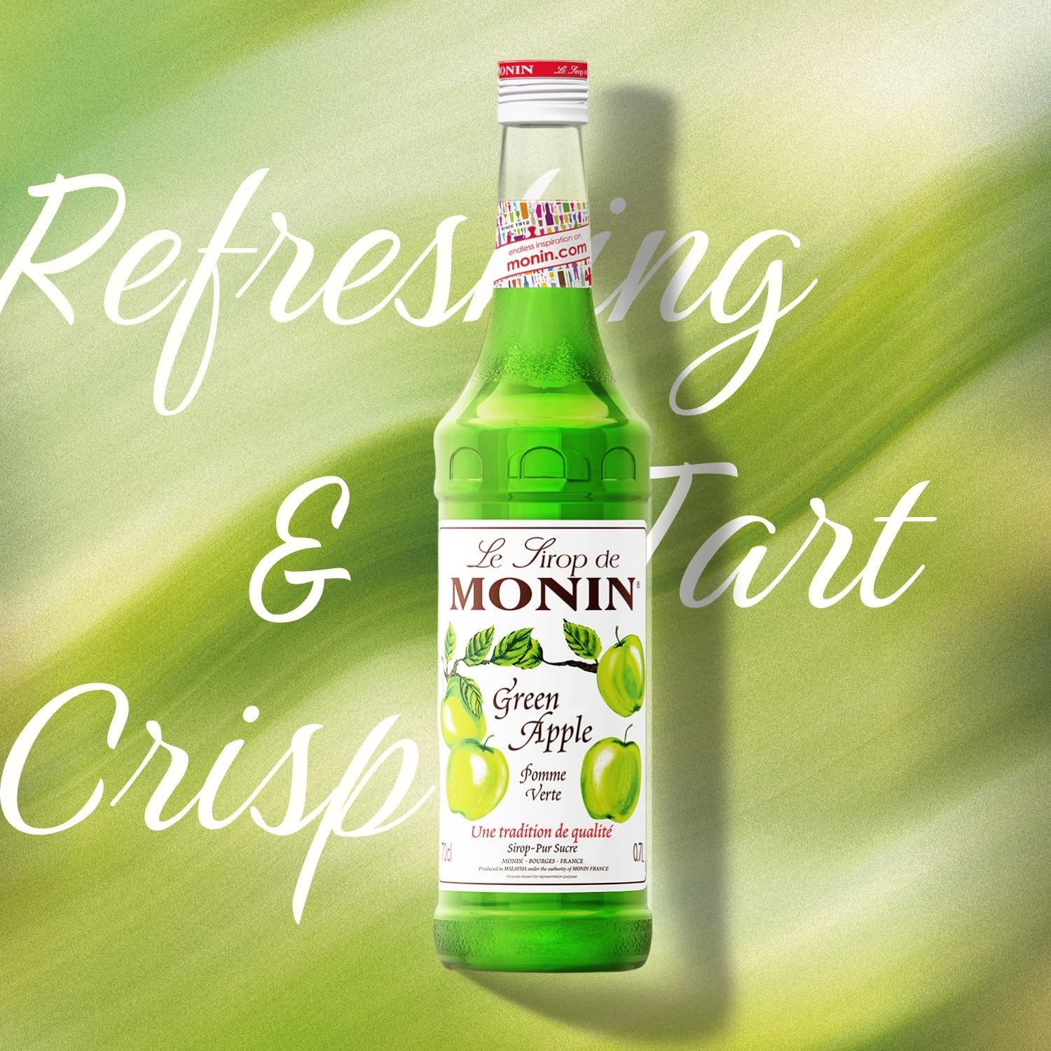 Monin Premium Green Apple Syrup - 700ml | Vegan & Alcohol-Free | Natural Flavouring 6
