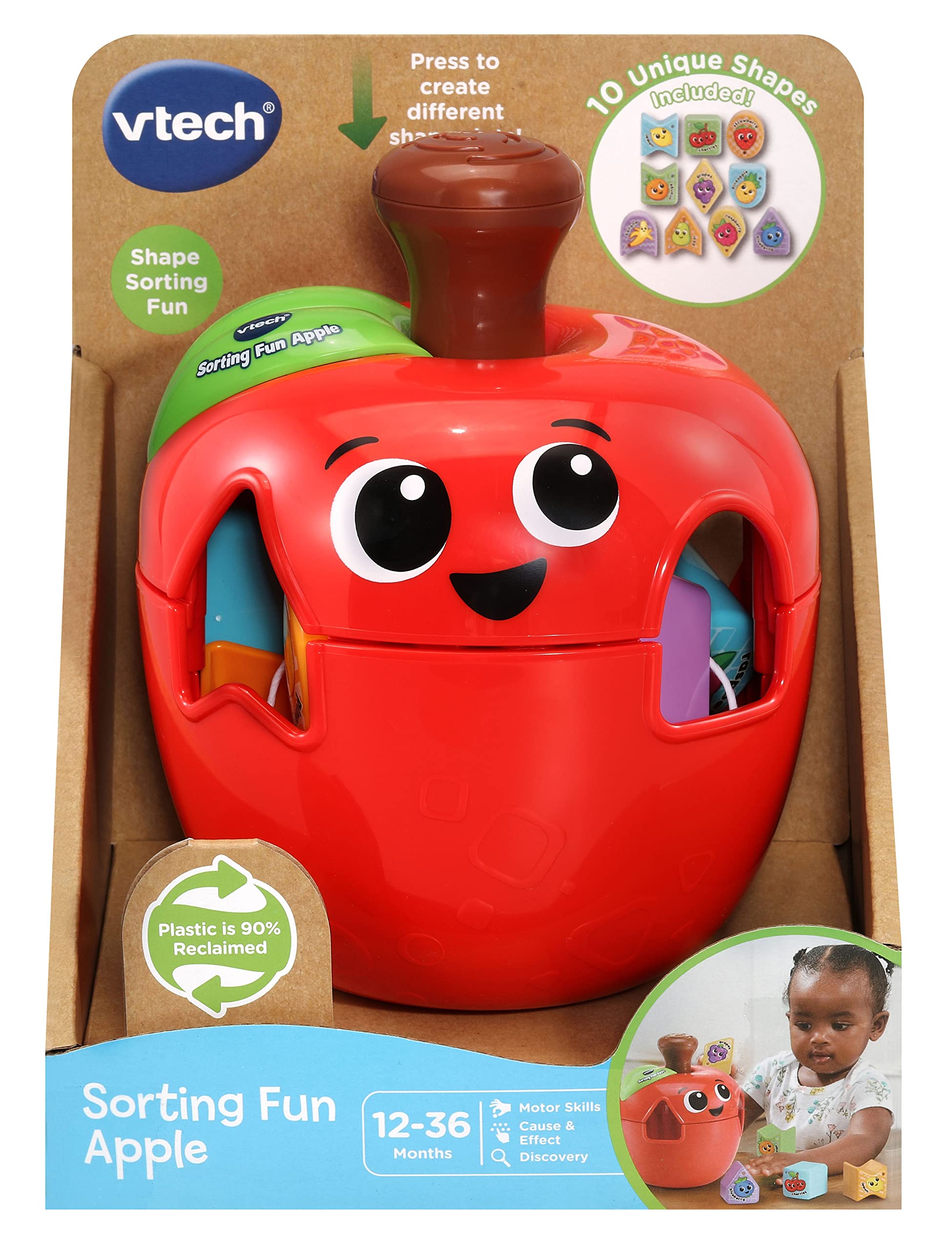 VTech Sorting Fun Apple Shape Sorter - Educational Toy for Ages 1-3 | 10 Shapes 7