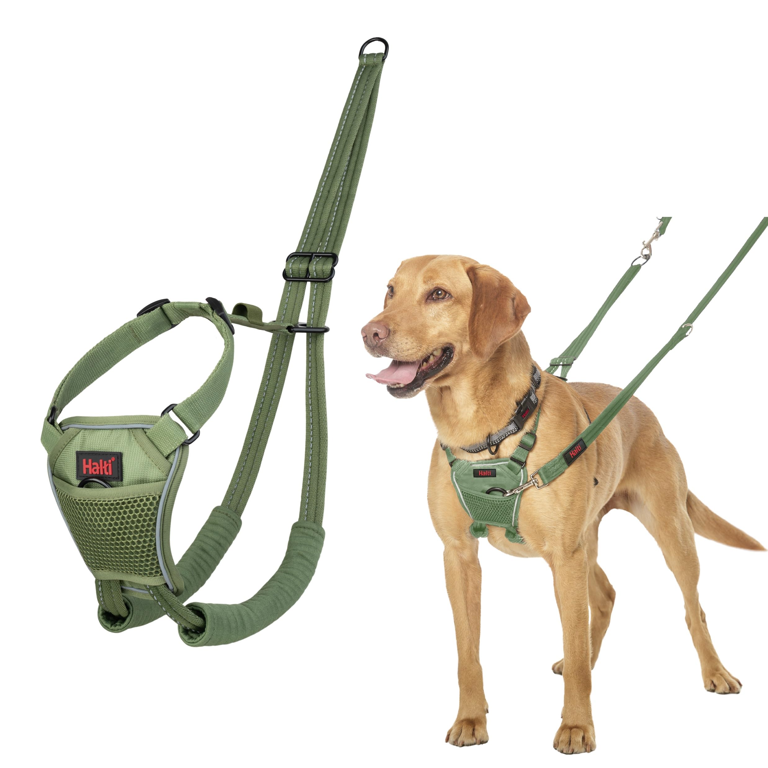 Halti No Pull Harness - Stops Pulling with Front Control Steering | Forest Green | Size M