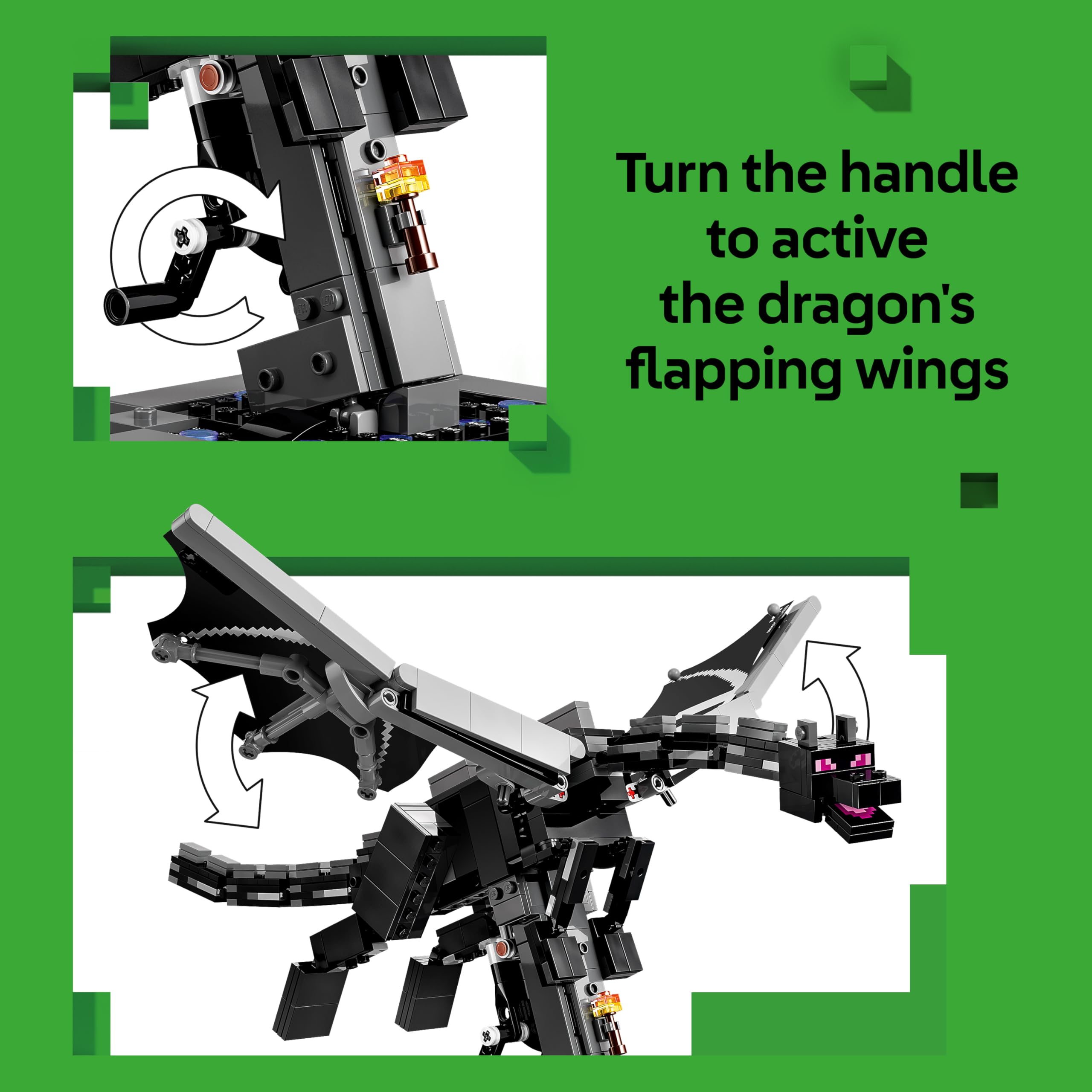 LEGO Minecraft The Ender Dragon Figure Building Set | Posable Wings | Ages 10+ 5