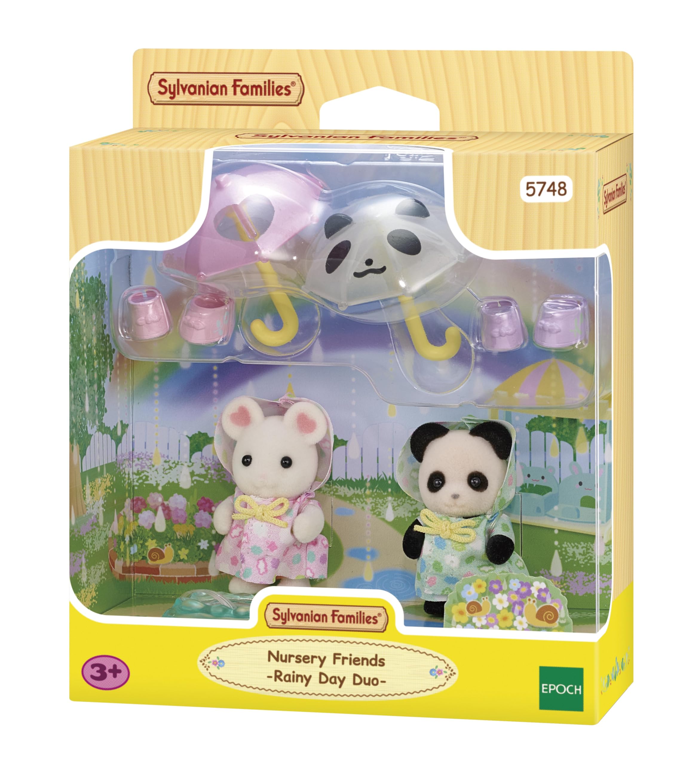 Sylvanian Families Nursery Friends - Rainy Day Duo Playset | Includes 2 Babies & Accessories | Ages 3+